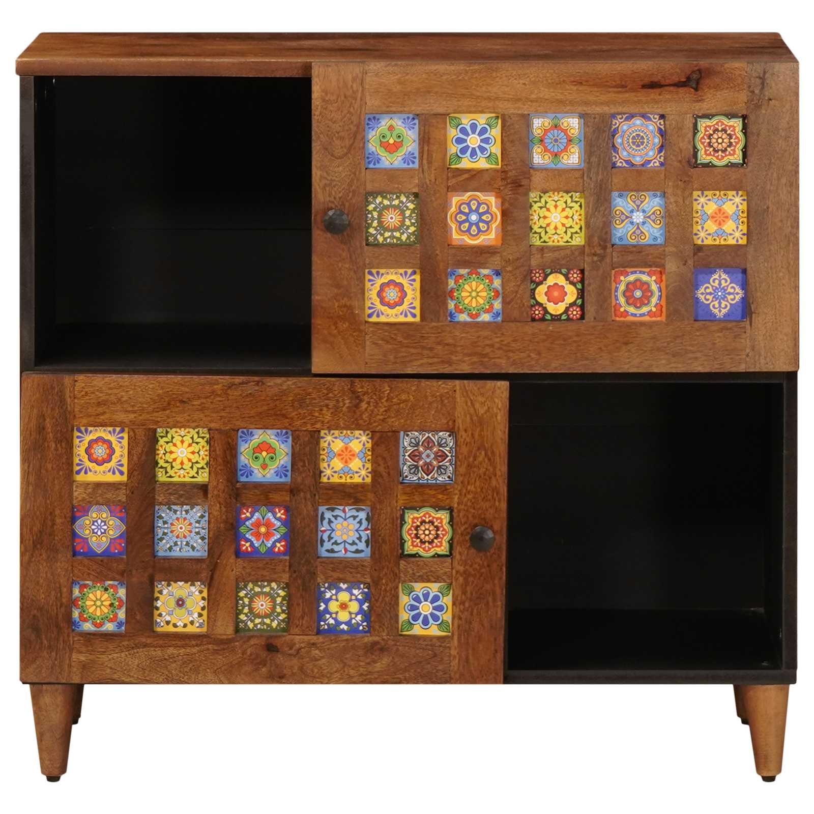 vidaXL Dressoir Walnotenhout 80 x 33,5 x 75 cm Massief Mango Hout