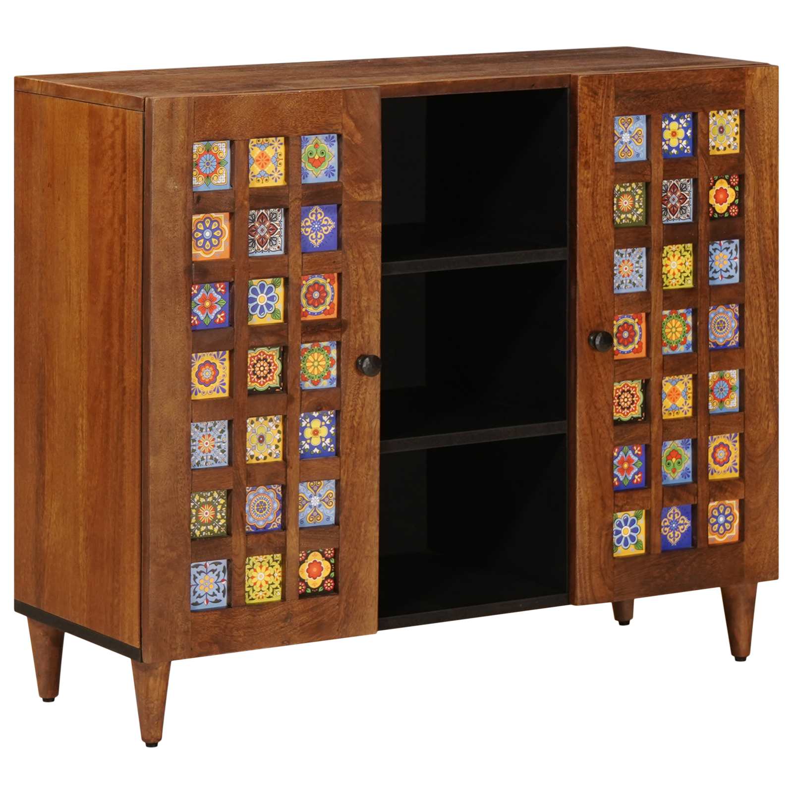 vidaXL Dressoir Walnotenhout 90 x 33,5 x 75 cm Massief Mango Hout