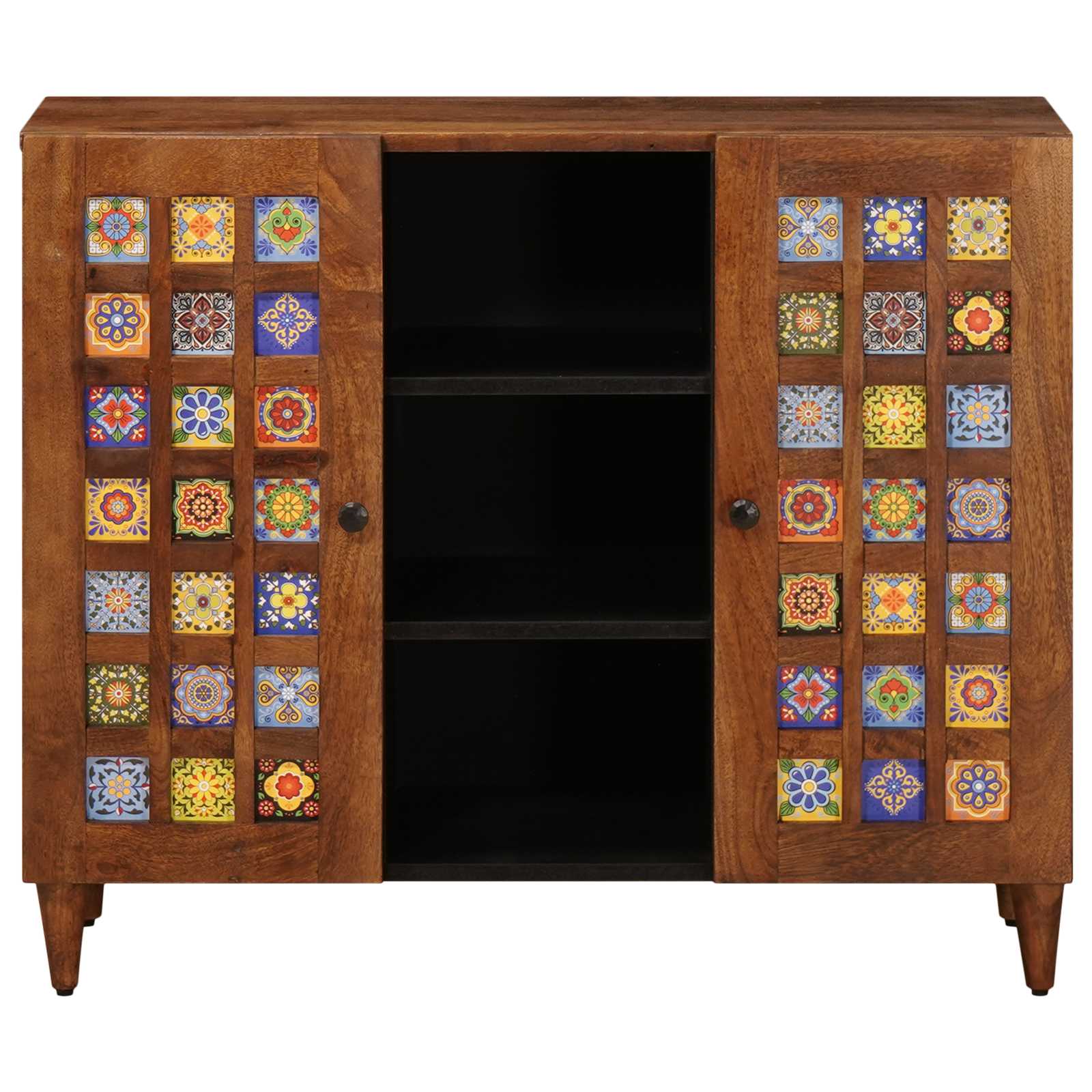 vidaXL Dressoir Walnotenhout 90 x 33,5 x 75 cm Massief Mango Hout