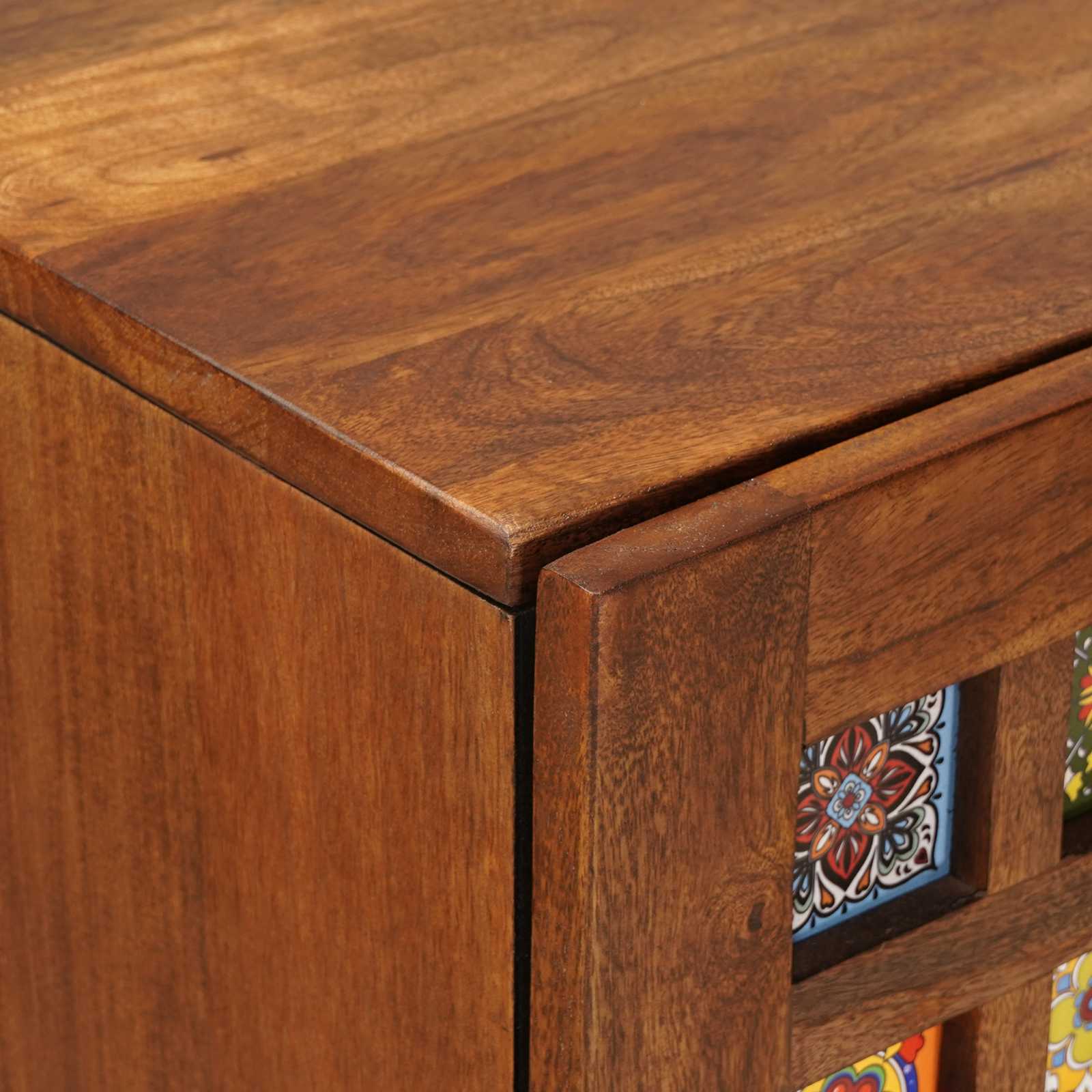 vidaXL Hoge kast Walnotenhout 40 x 33,5 x 110 cm Massief Mango Hout