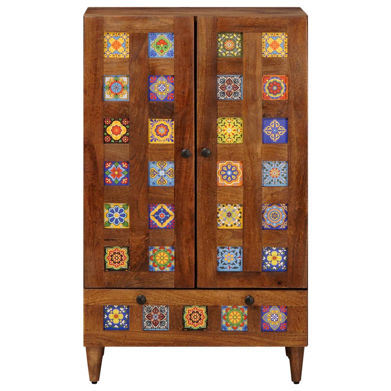 vidaXL Hoge kast Walnotenhout 60 x 33,5 x 100 cm Massief Mango Hout