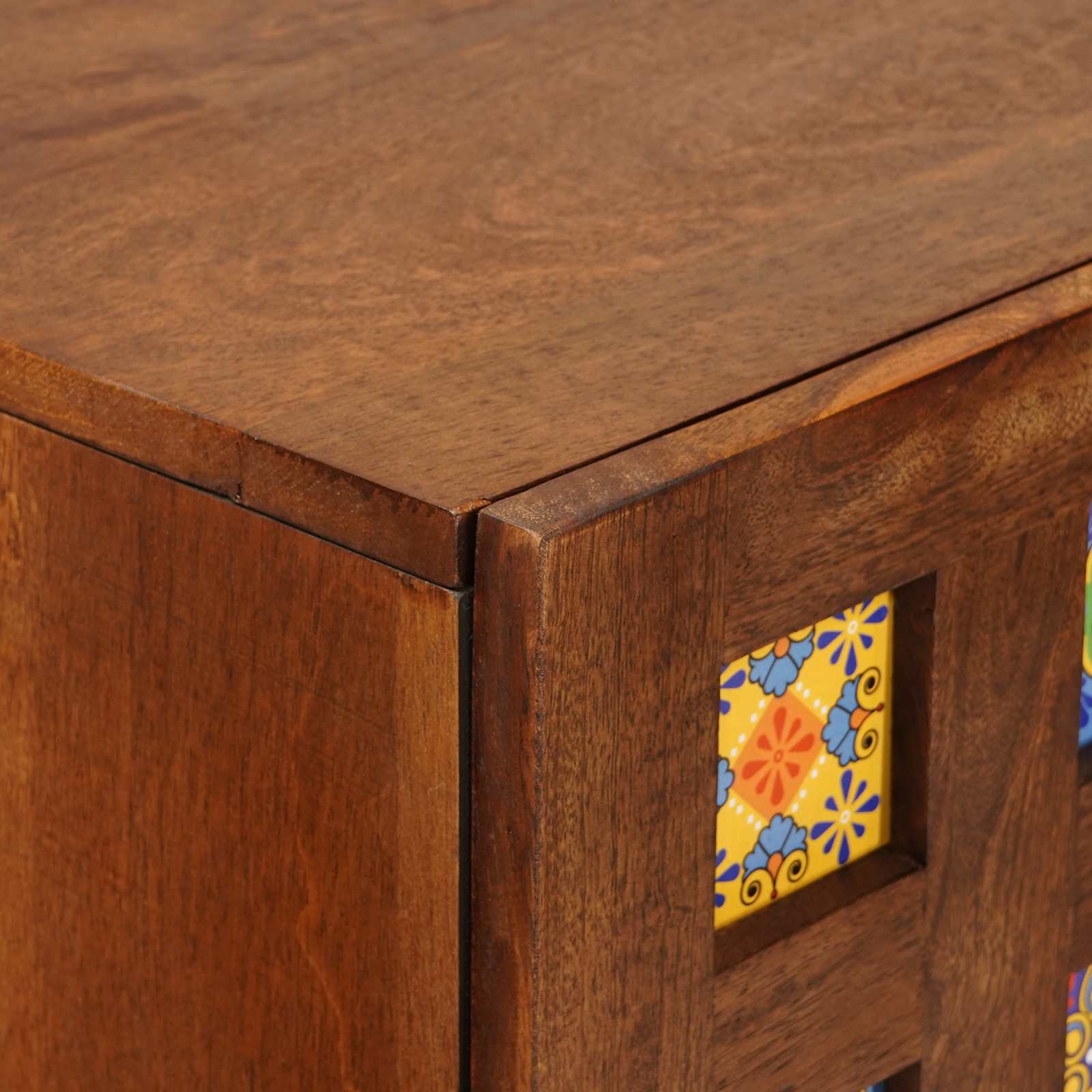 vidaXL Hoge kast Walnotenhout 60 x 33,5 x 100 cm Massief Mango Hout