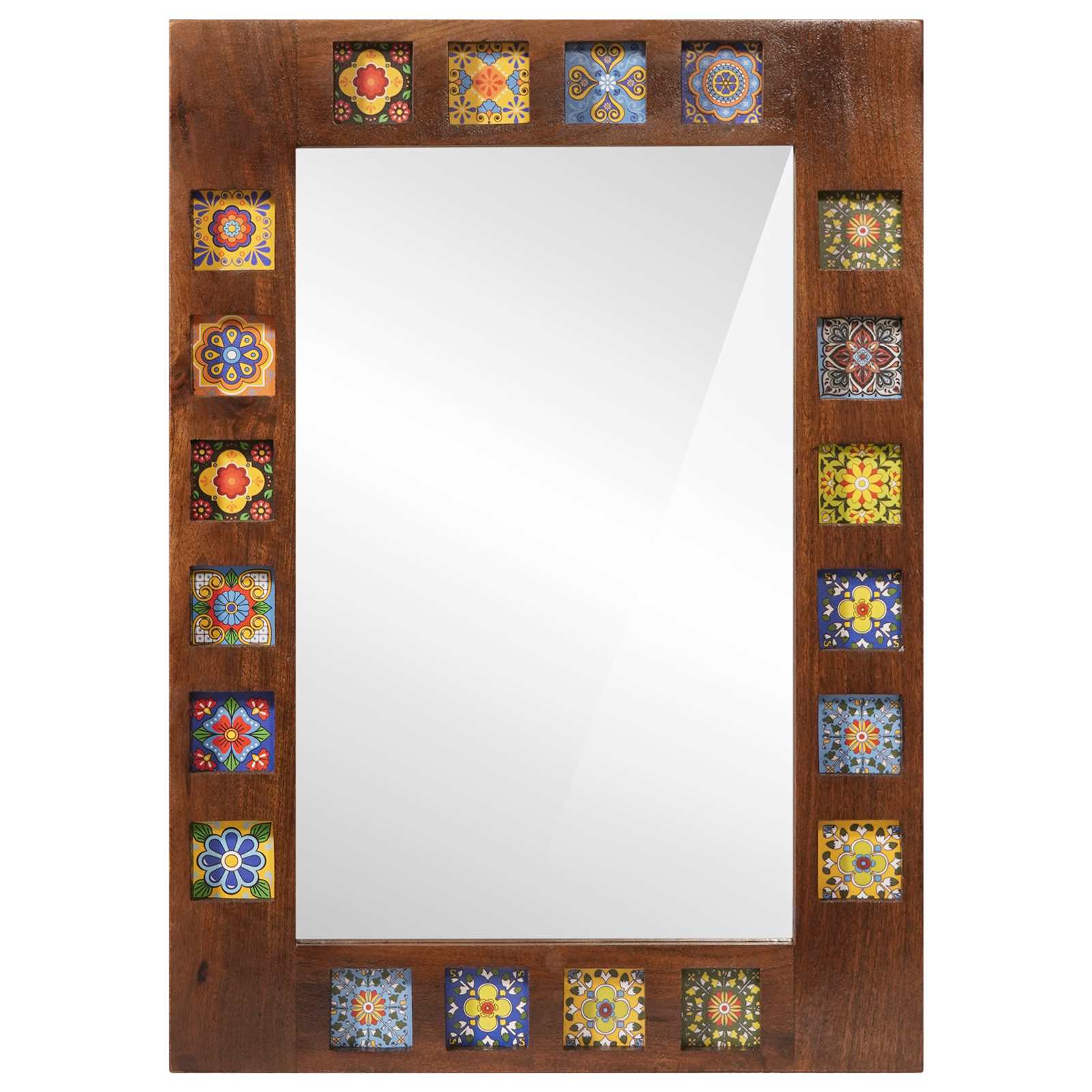 vidaXL Badkamer Spiegel Walnotenhout 50 x 70 x 3 cm Massief Mango Hout