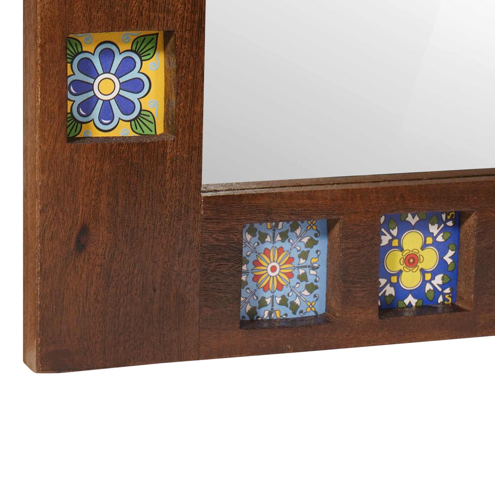 vidaXL Badkamer Spiegel Walnotenhout 50 x 70 x 3 cm Massief Mango Hout