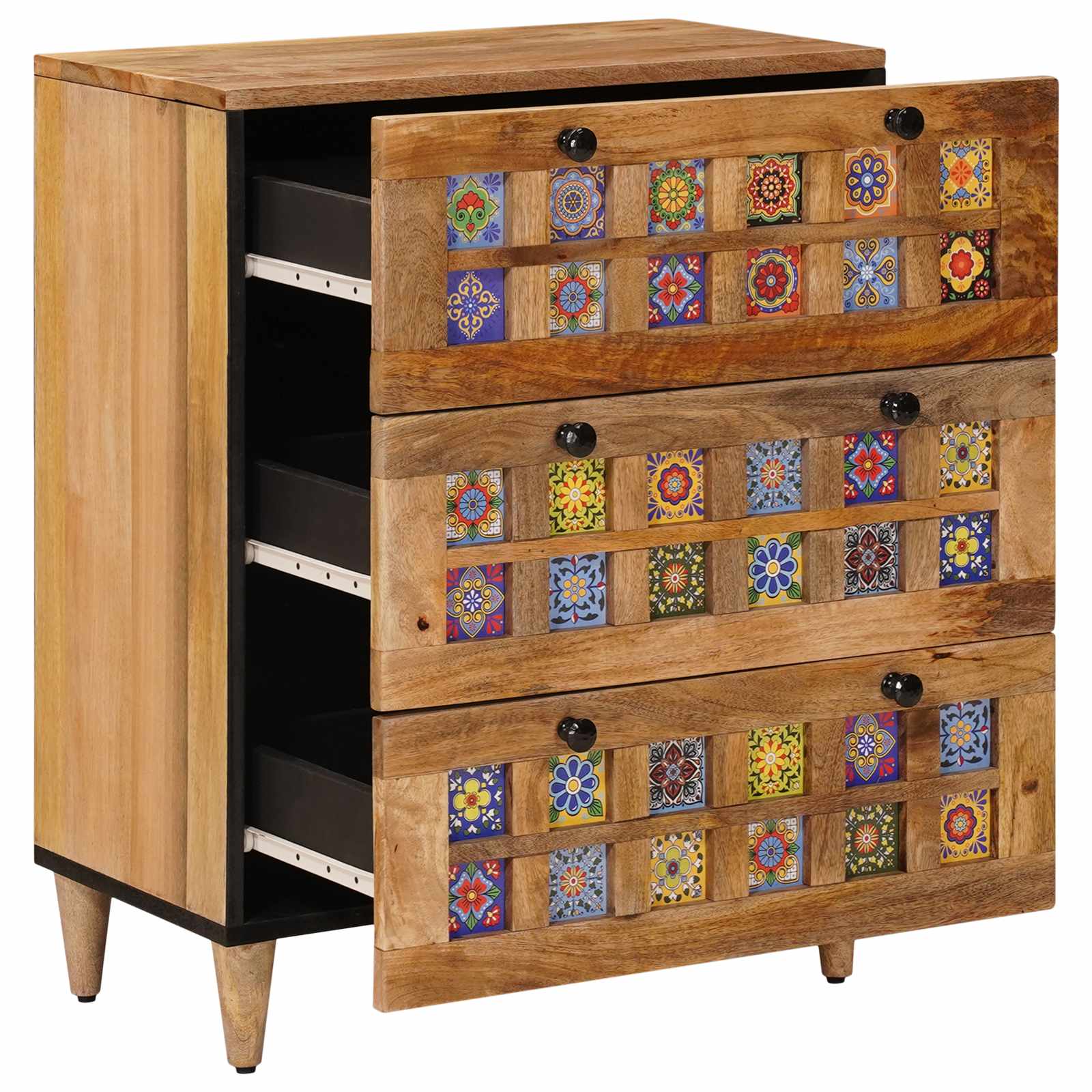 vidaXL Dressoir Walnotenhout 60 x 33,5 x 75 cm Massief Mango Hout