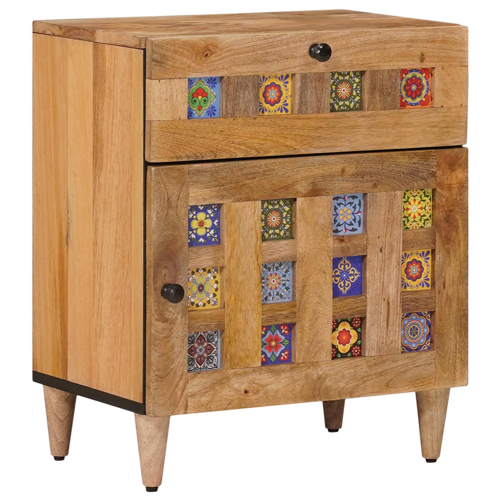 vidaXL Nachtkastje met lade Bruin 50 x 33 x 60 cm Massief Mango Hout