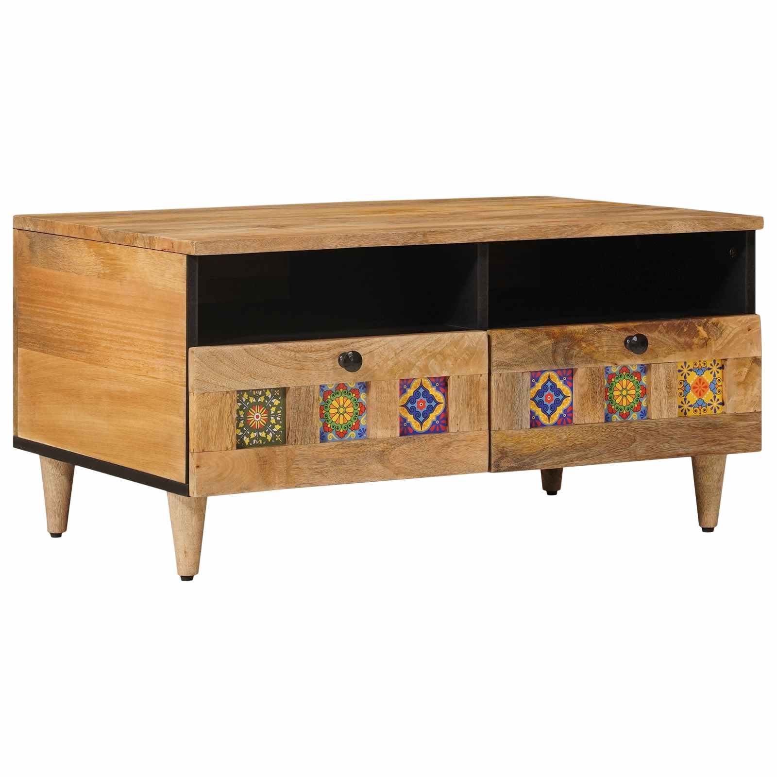 vidaXL Salontafel met lade Bruin 80 x 54 x 40 cm Massief Mango Hout