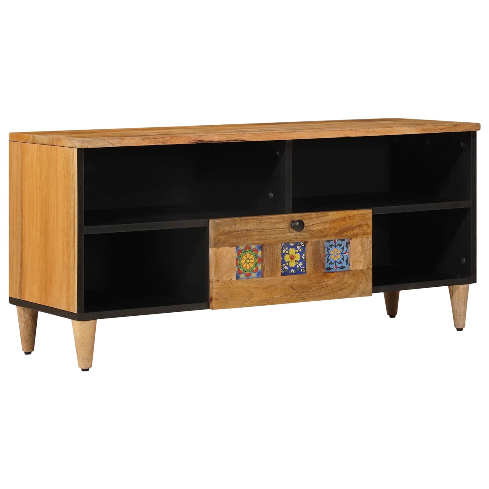 vidaXL TV-kast Walnotenhout 100 x 33,5 x 46 cm Massief Mango Hout