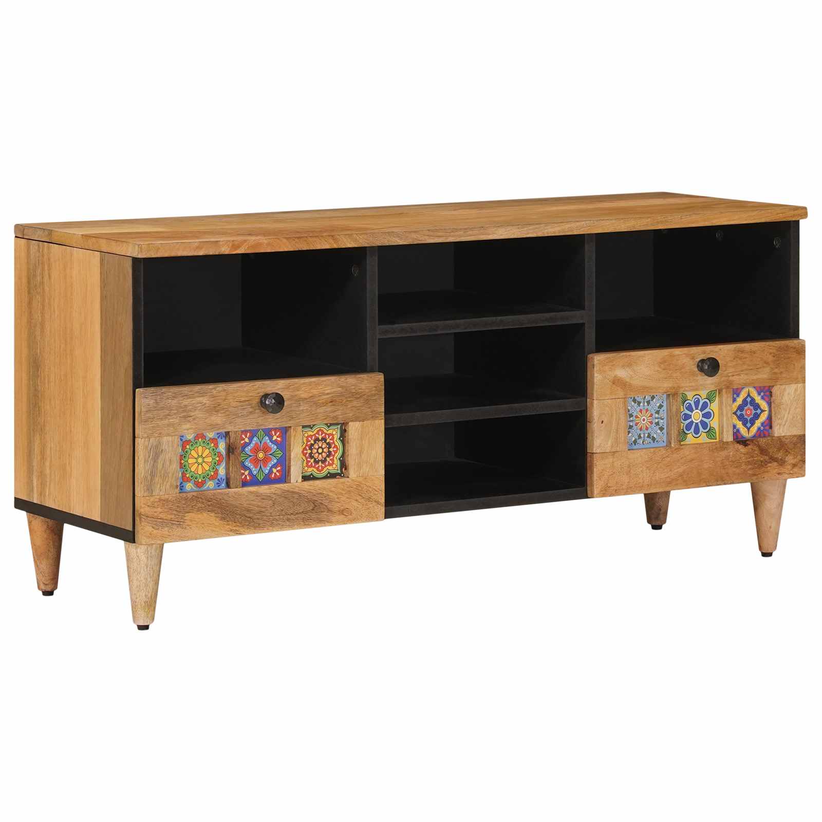 vidaXL TV-kast Walnotenhout 100 x 33,5 x 46 cm Massief Mango Hout