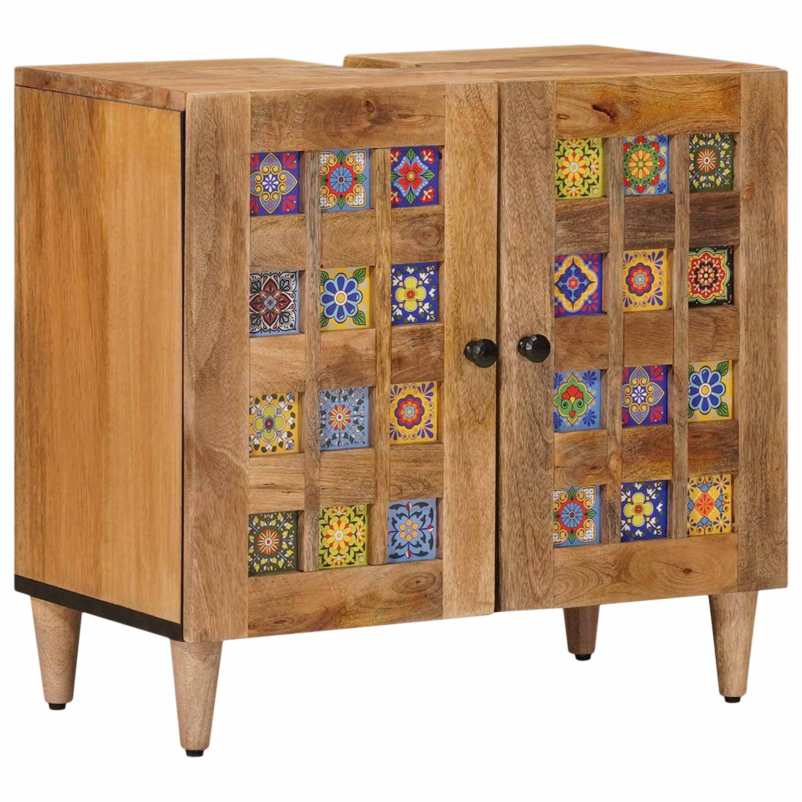 vidaXL Badkamer wastafelkast met opslag Walnotenhout 62 x 33 x 58 cm