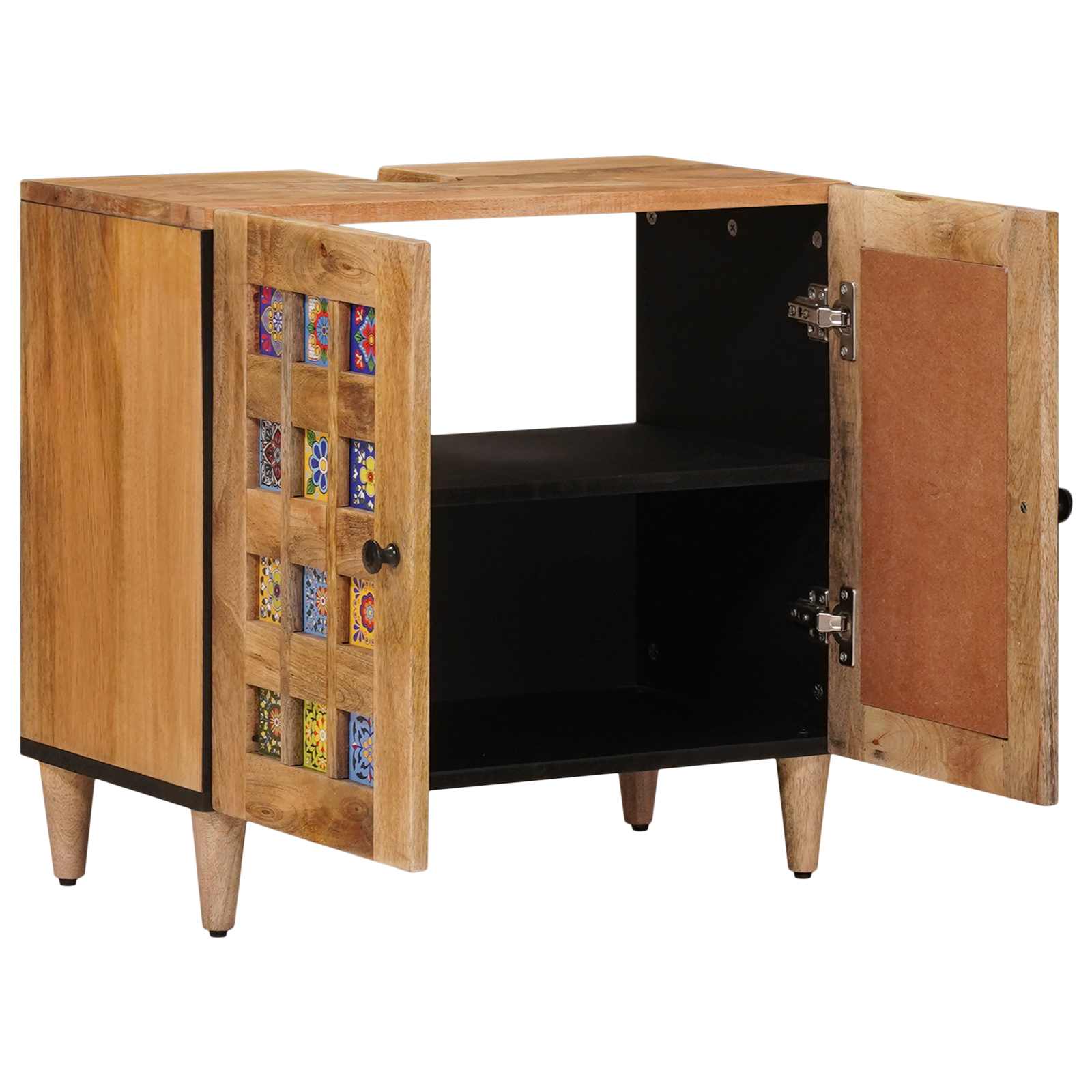 vidaXL Badkamer wastafelkast met opslag Walnotenhout 62 x 33 x 58 cm