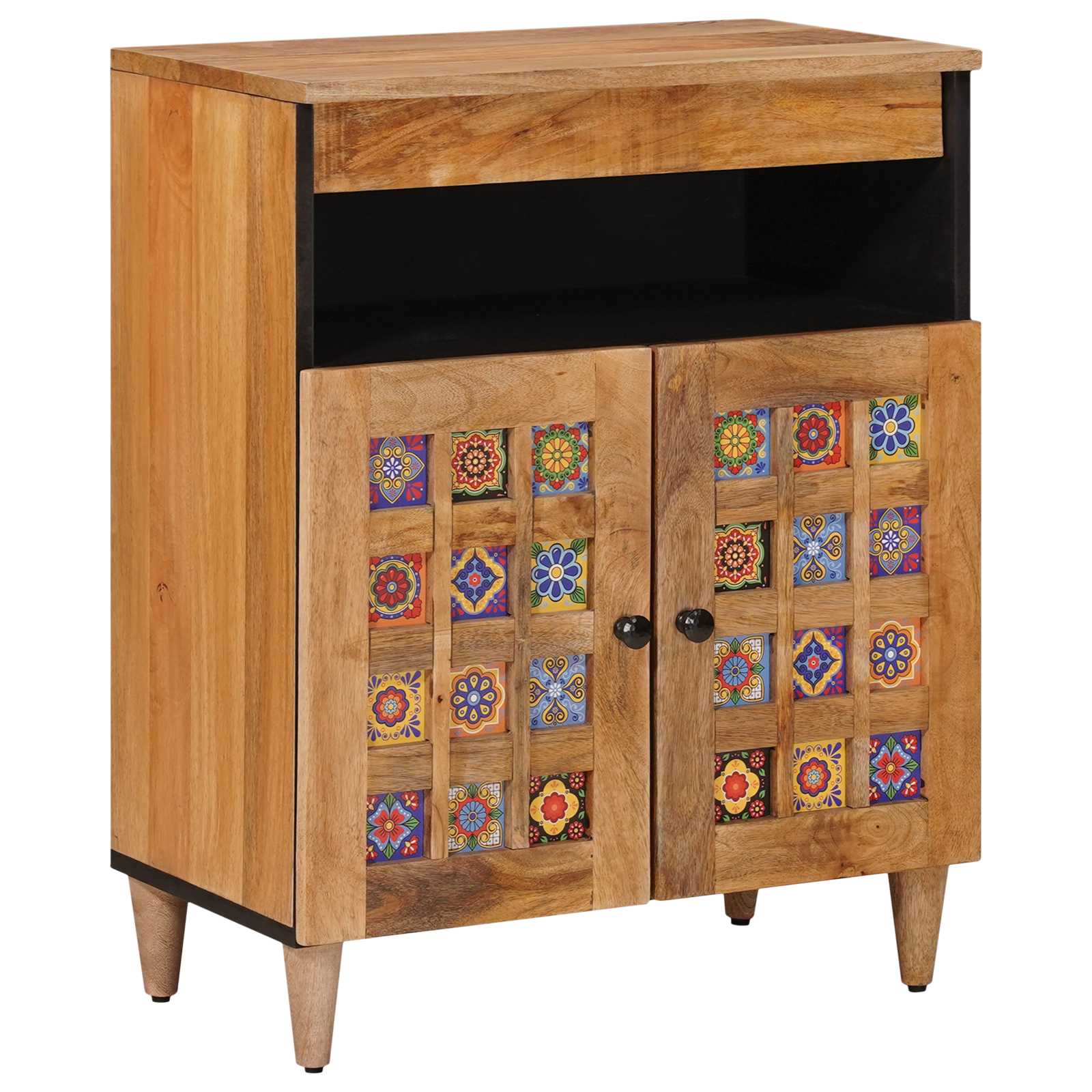 vidaXL Dressoir Walnotenhout 60 x 33,5 x 75 cm Massief Mango Hout