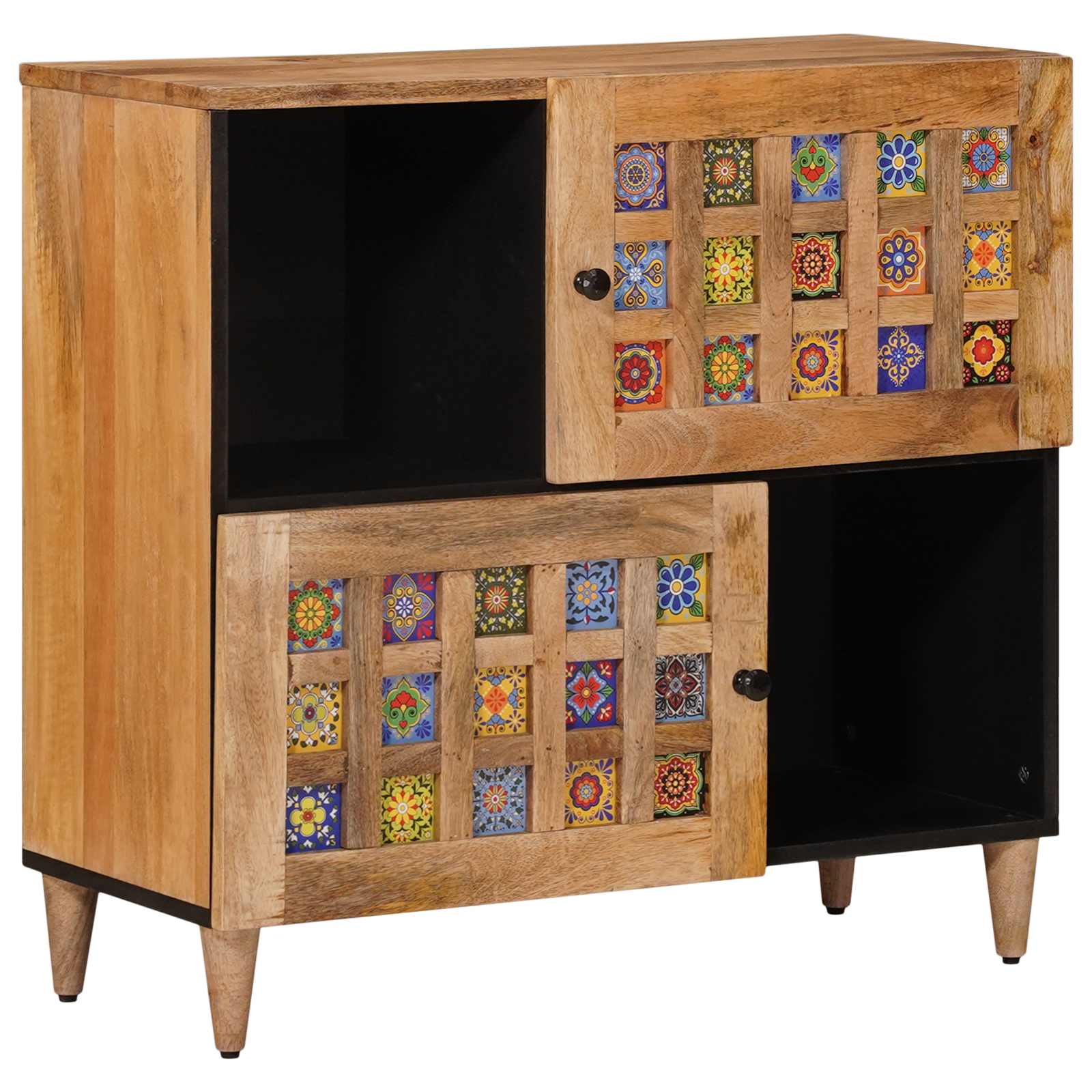 vidaXL Dressoir Walnotenhout 80 x 33,5 x 75 cm Massief Mango Hout