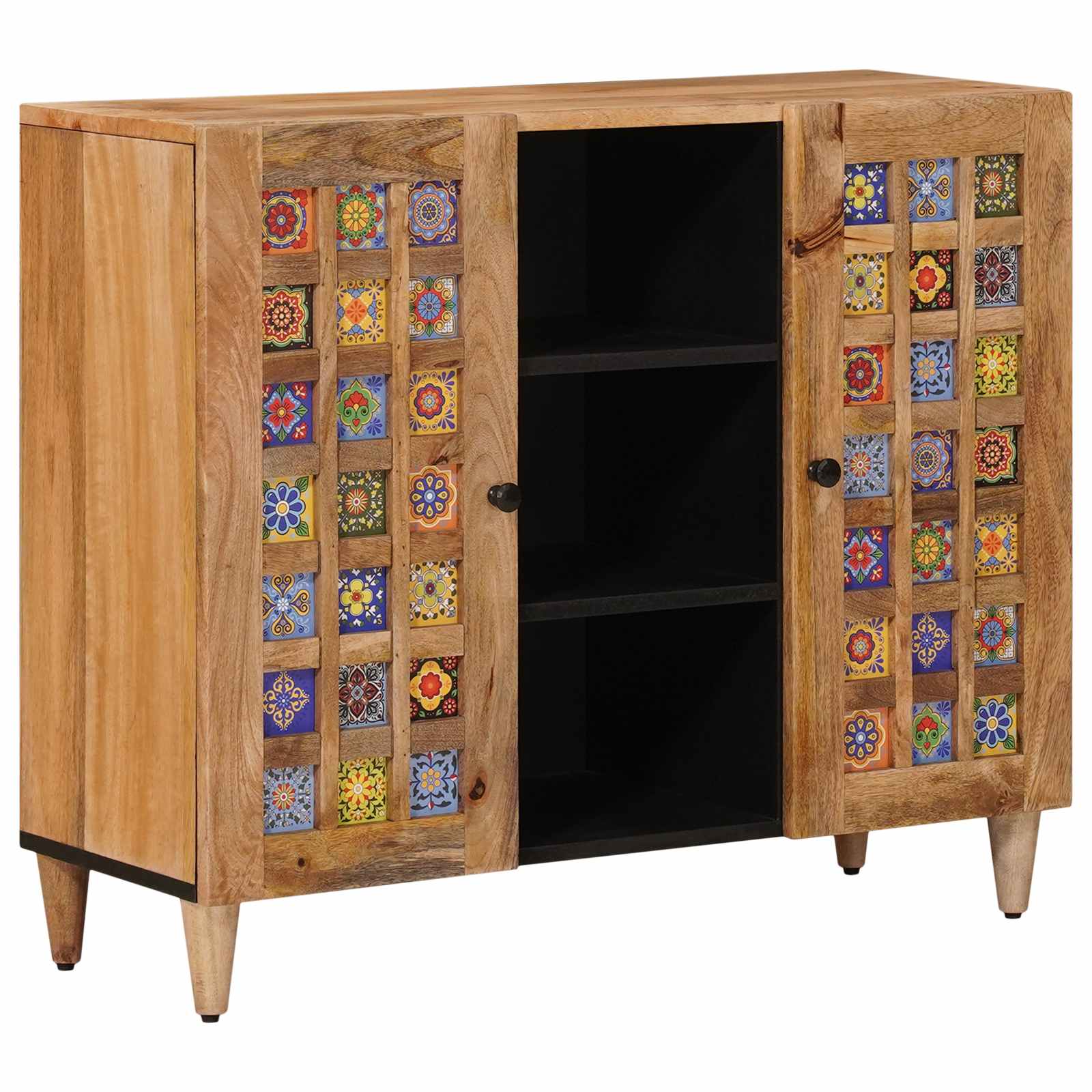 vidaXL Dressoir Walnotenhout 90 x 33,5 x 75 cm Massief Mango Hout