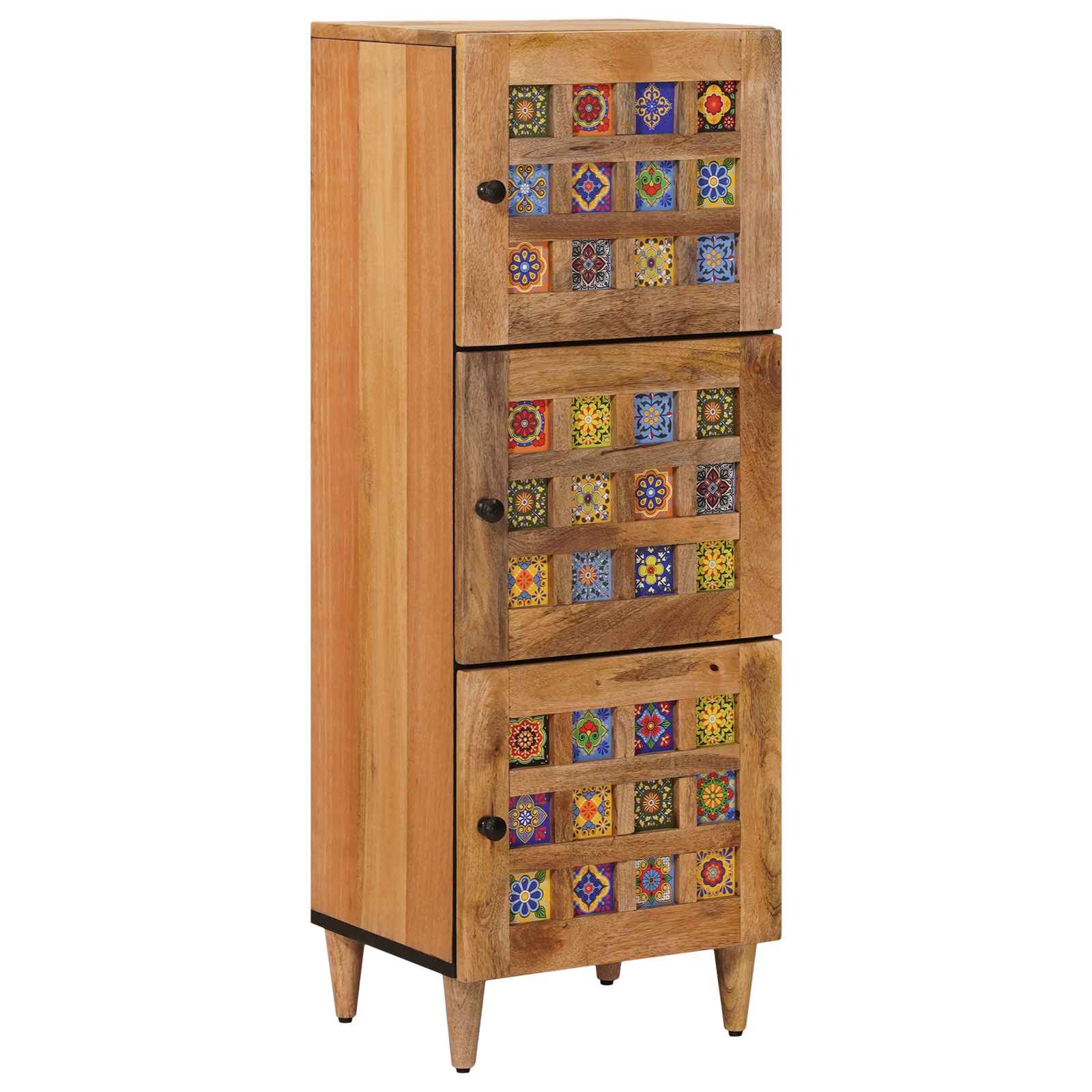 vidaXL Hoge kast Walnotenhout 40 x 33,5 x 110 cm Massief Mango Hout
