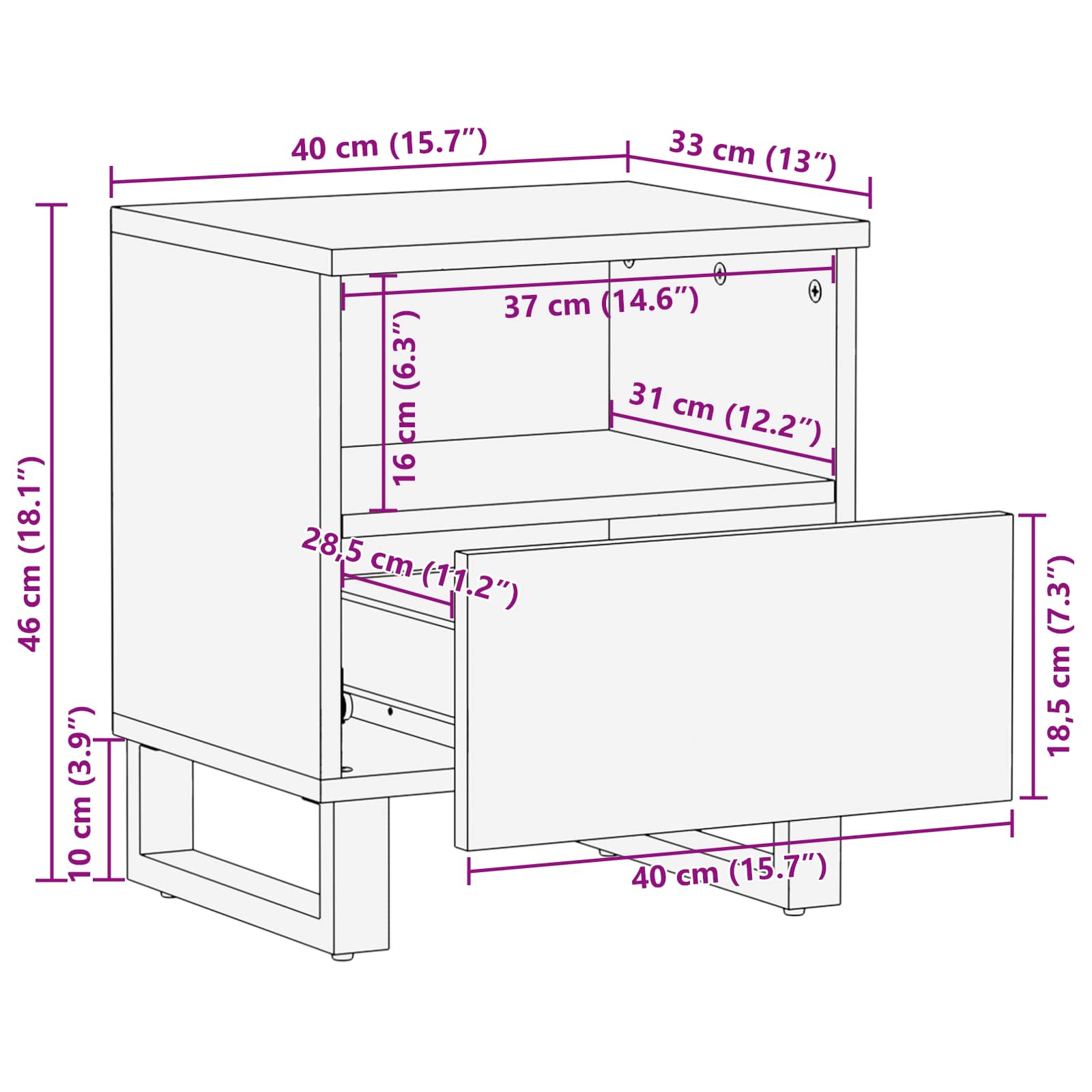 vidaXL Bed kast