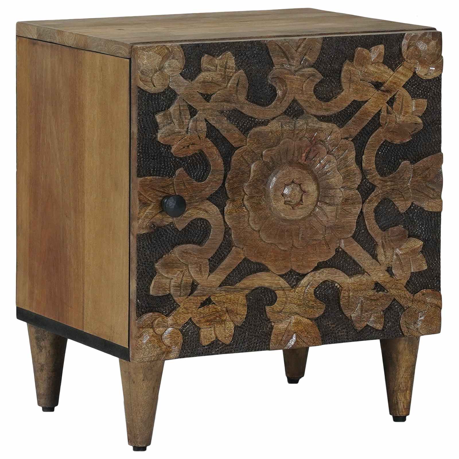 vidaXL Nachtkastje Wit 40 x 33,5 x 46 cm Massief Mango Hout