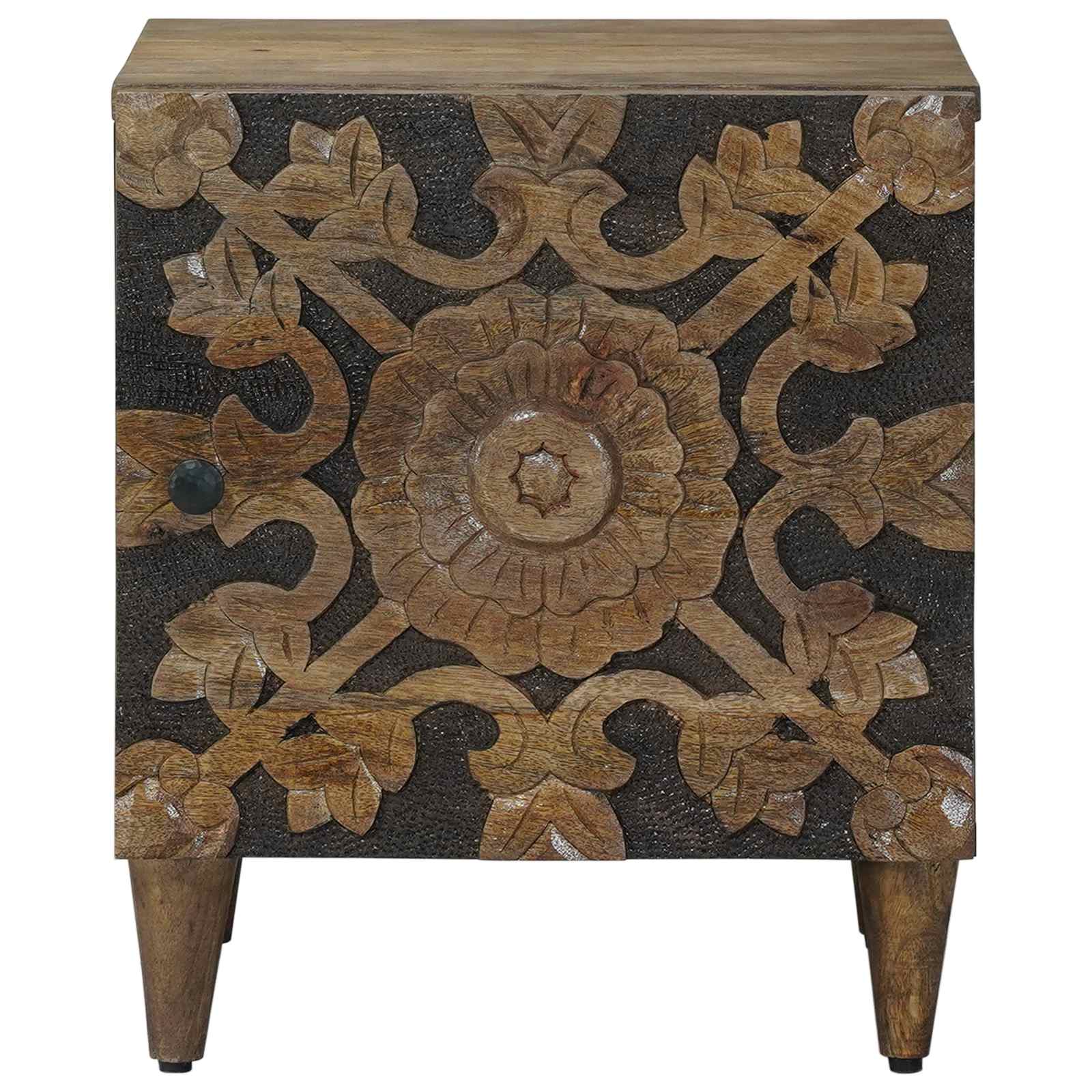 vidaXL Nachtkastje Wit 40 x 33,5 x 46 cm Massief Mango Hout