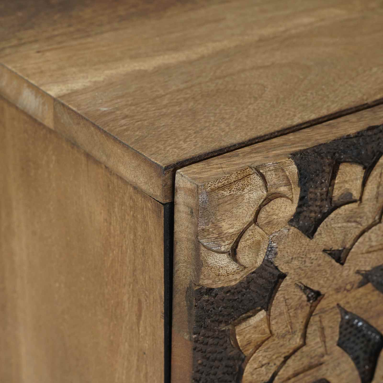 vidaXL Nachtkastje Wit 40 x 33,5 x 46 cm Massief Mango Hout