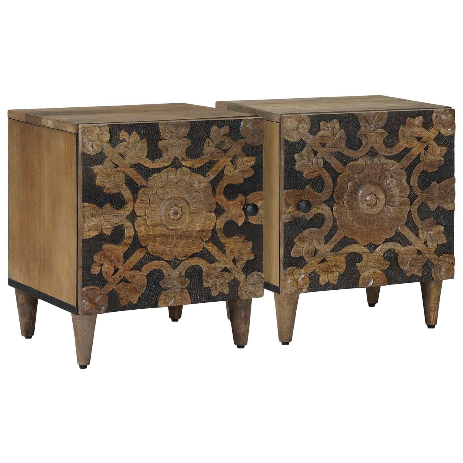 vidaXL Nachtkastje Wit 40 x 33,5 x 46 cm Massief Mango Hout