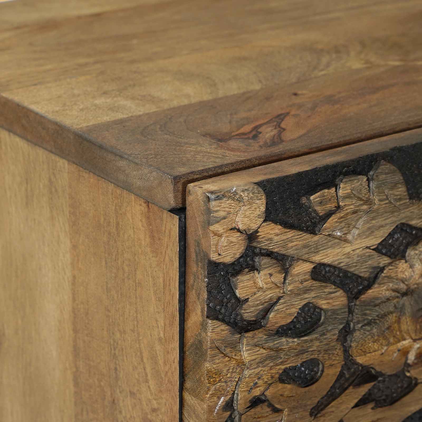 vidaXL Nachtkastje met lade Wit 40 x 33,5 x 46 cm Massief Mango Hout