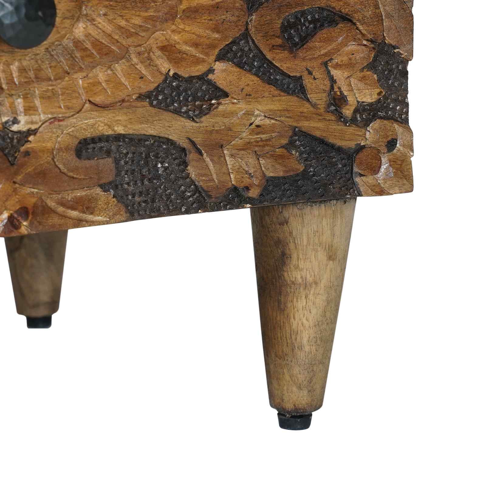vidaXL Nachtkastje met lade Wit 40 x 33,5 x 46 cm Massief Mango Hout