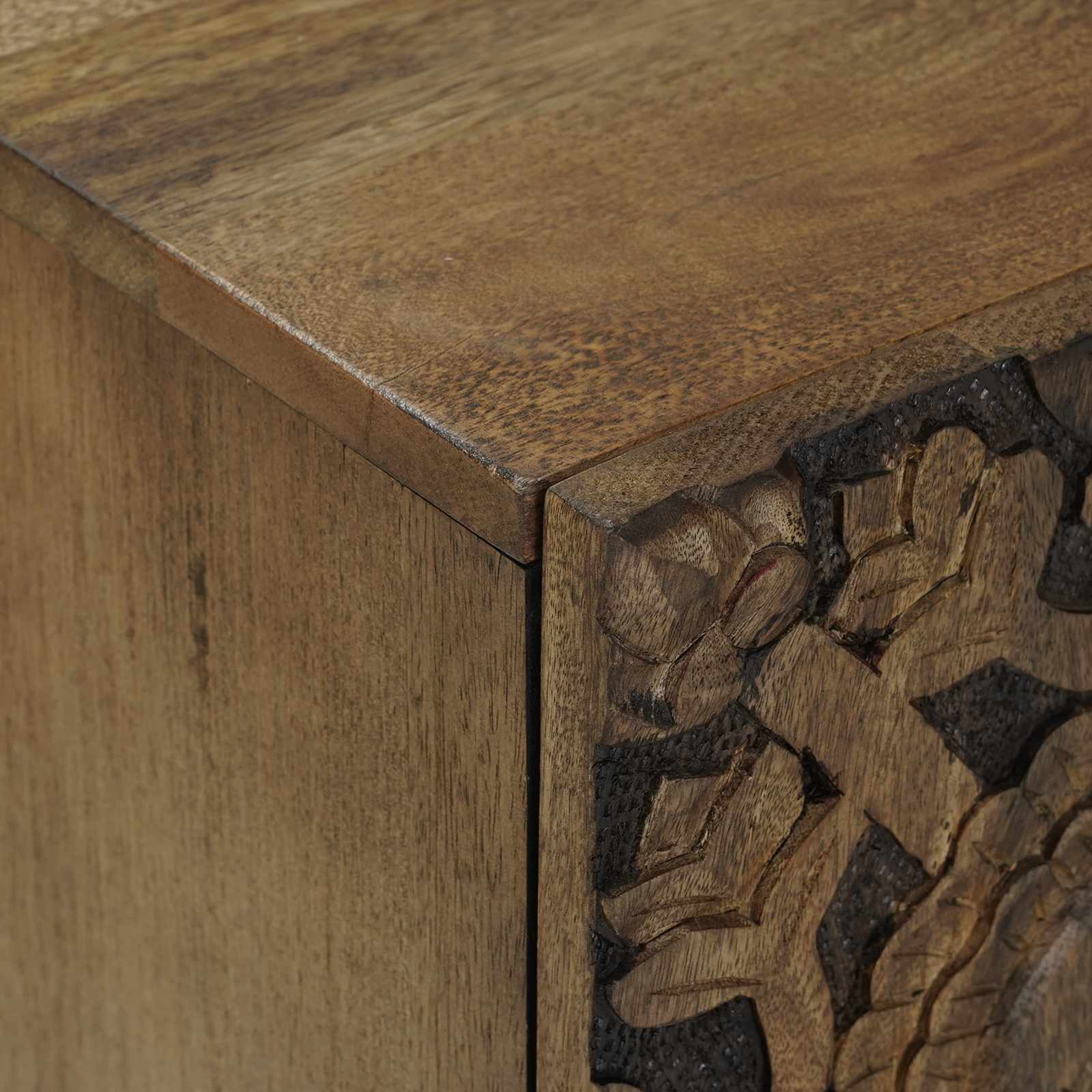vidaXL TV-kast met opslag Wit 105 x 33,5 x 46 cm Massief Mango Hout