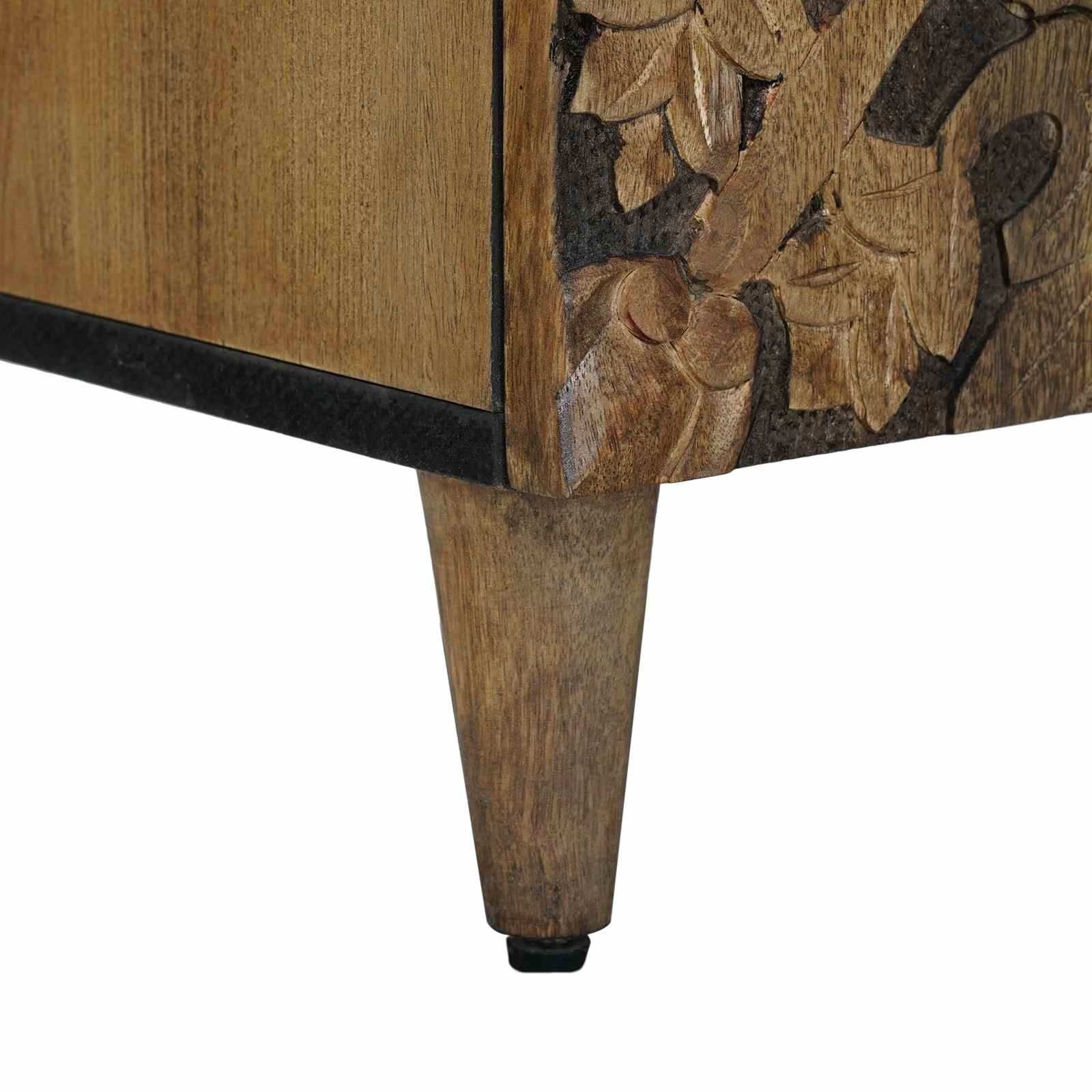 vidaXL TV-kast met opslag Wit 105 x 33,5 x 46 cm Massief Mango Hout