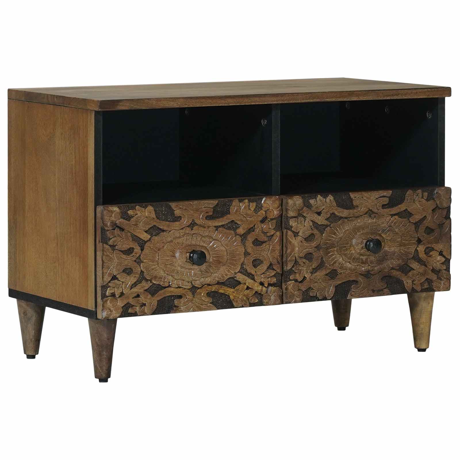 vidaXL TV-kast met opslag Wit 70 x 33,5 x 46 cm Massief Mango Hout