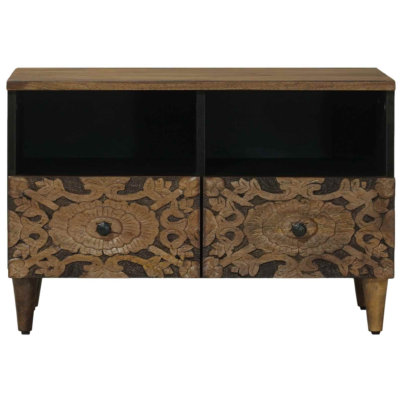 vidaXL TV-kast met opslag Wit 70 x 33,5 x 46 cm Massief Mango Hout