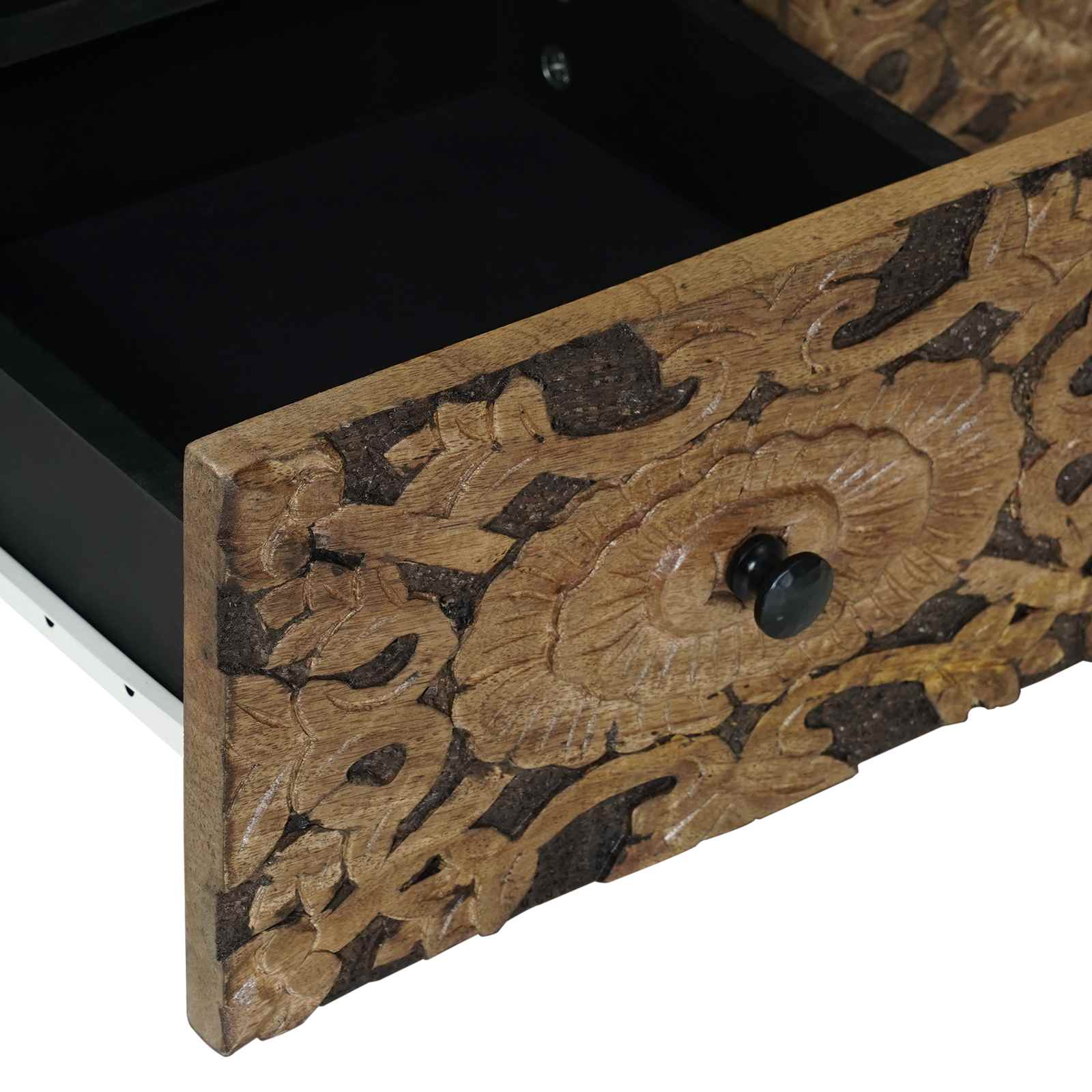 vidaXL TV-kast met opslag Wit 70 x 33,5 x 46 cm Massief Mango Hout