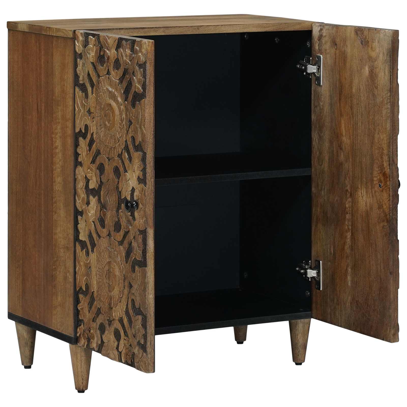 vidaXL Opslag Dressoir Wit 60 x 33,5 x 75 cm Massief Mango Hout