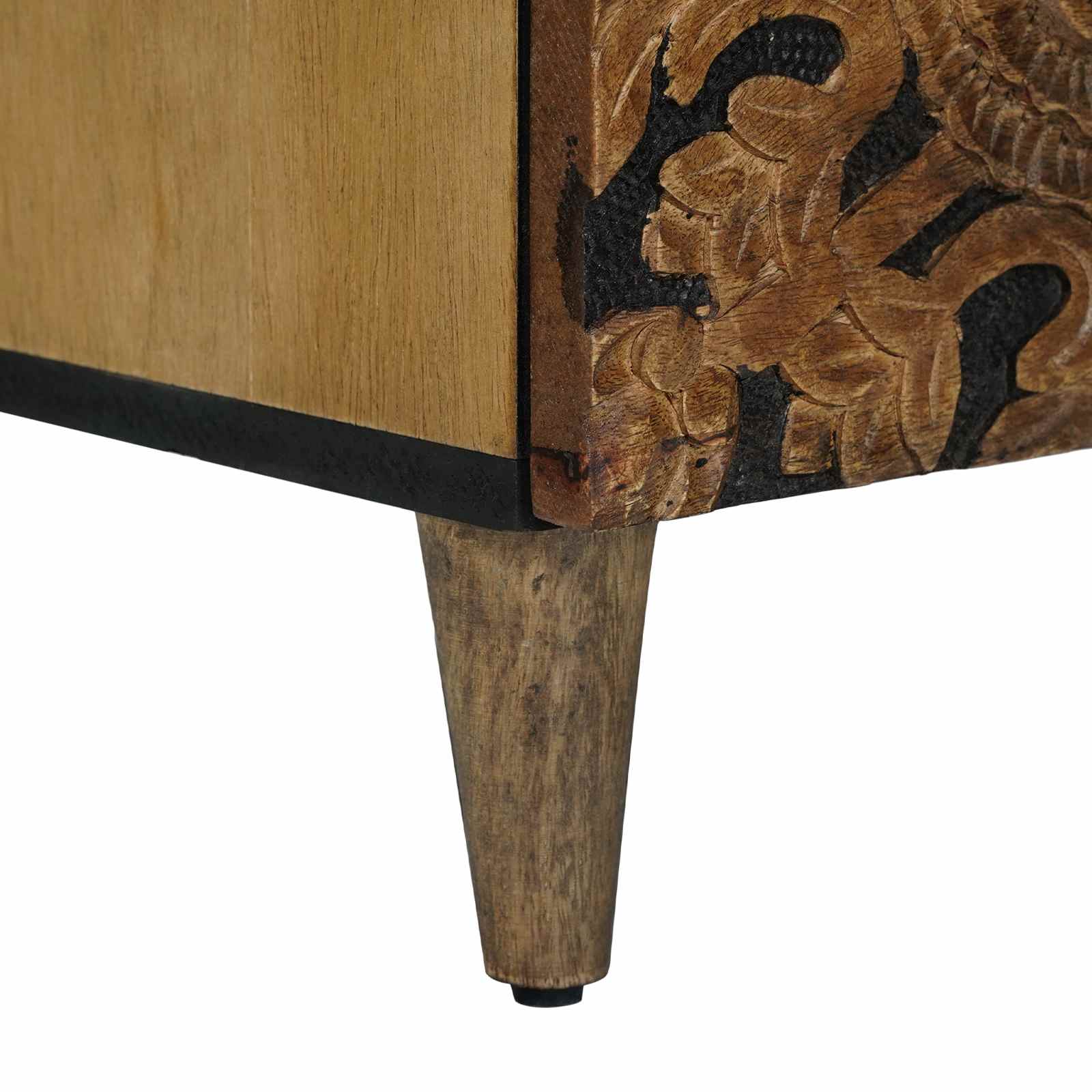 vidaXL Opslag Dressoir Wit 60 x 33,5 x 75 cm Massief Mango Hout