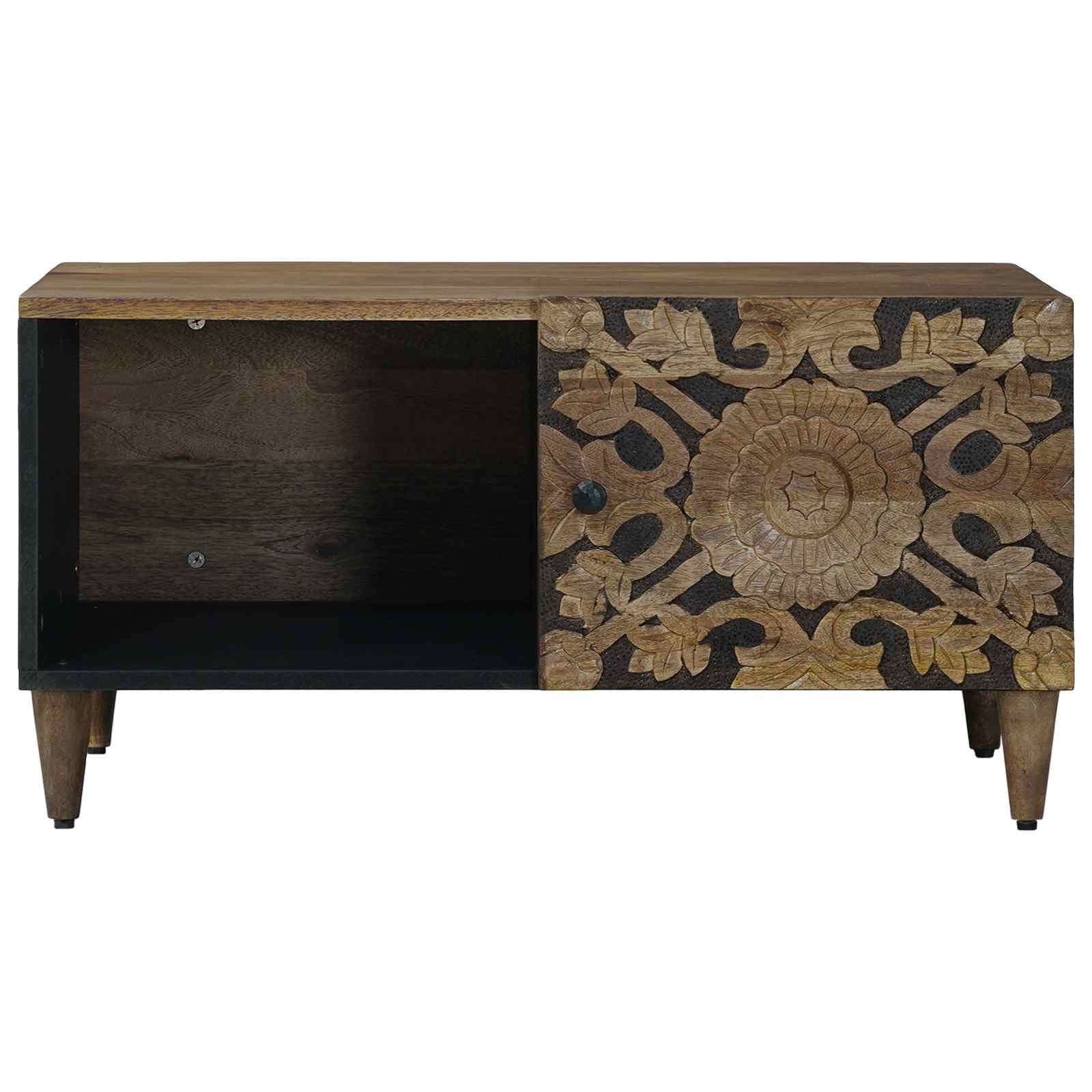 vidaXL Salontafel Wit 80 x 50 x 40 cm Massief Mango Hout