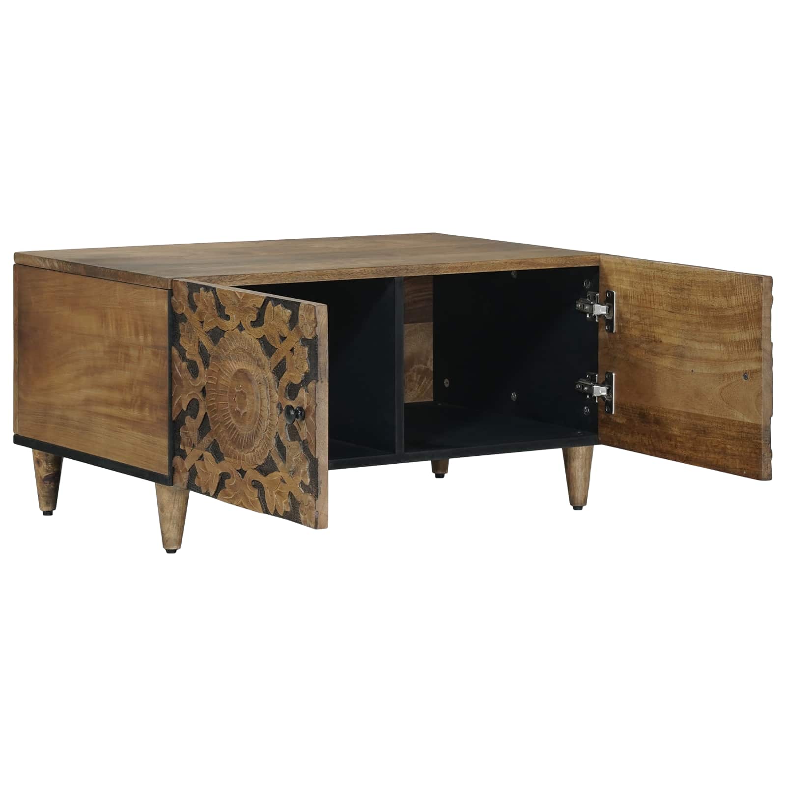 vidaXL Salontafel Wit 80 x 50 x 40 cm Massief Mango Hout