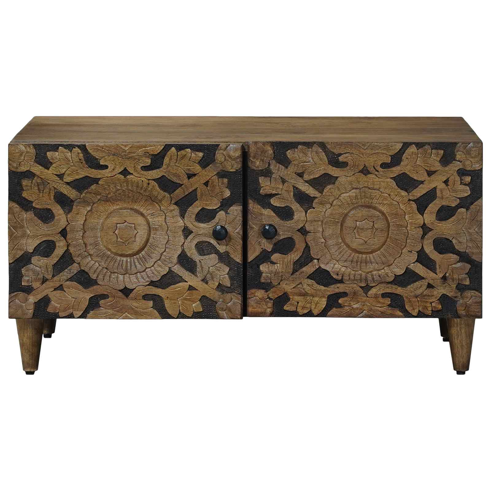 vidaXL Salontafel Wit 80 x 50 x 40 cm Massief Mango Hout