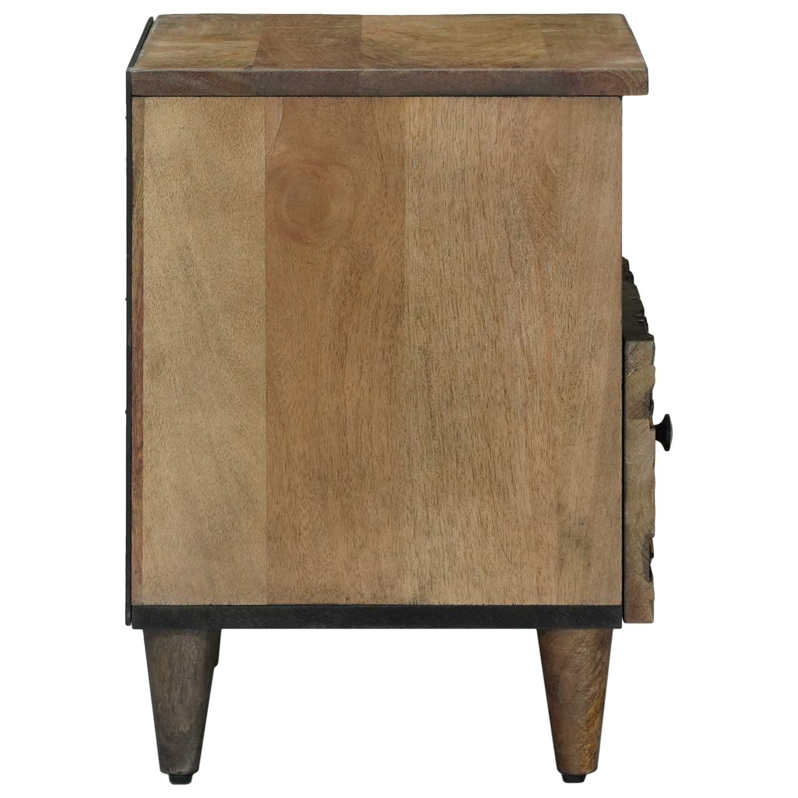 vidaXL Bed kast met lade Wit 40 x 33 x 46 cm Massief Mango Hout