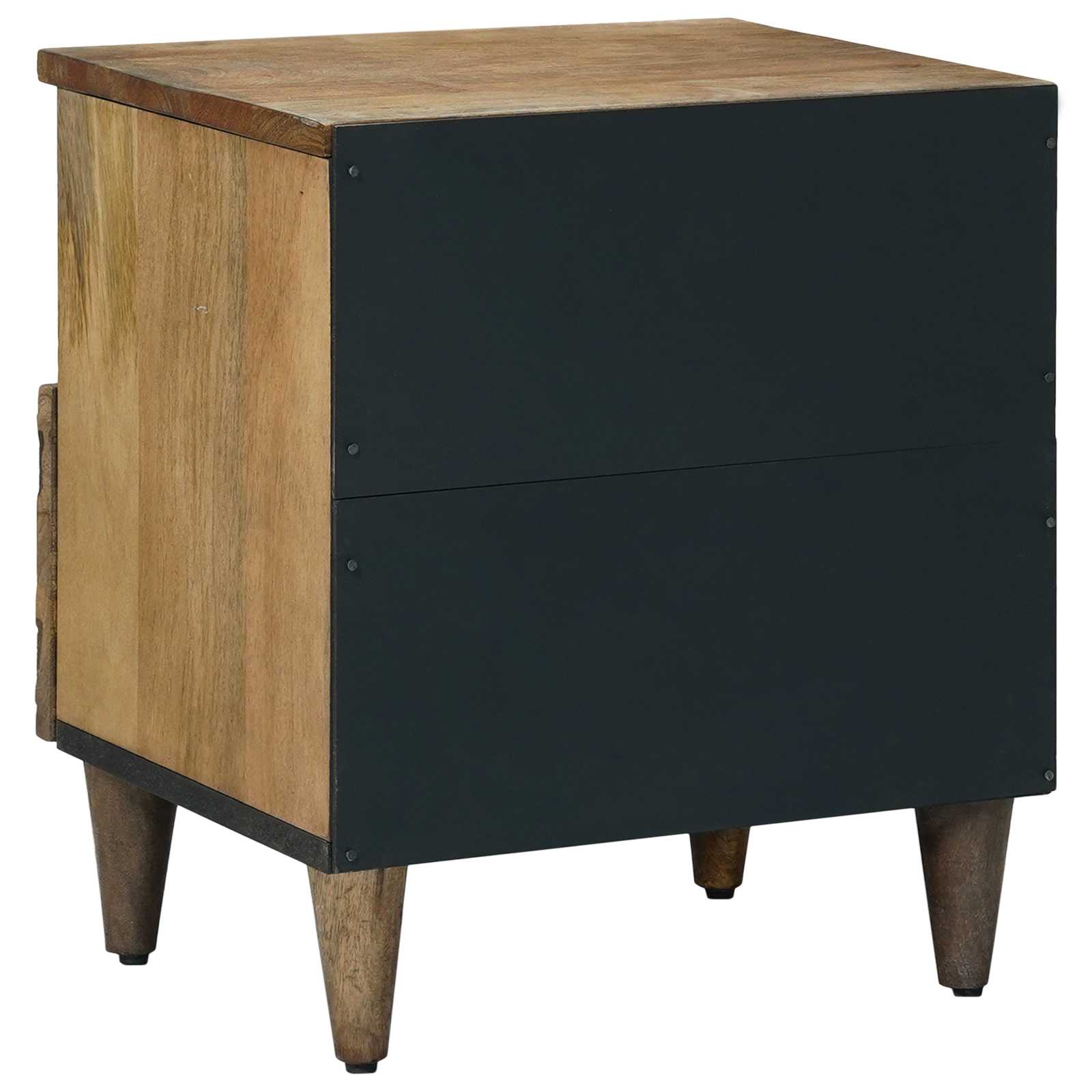 vidaXL Bed kast met lade Wit 40 x 33 x 46 cm Massief Mango Hout