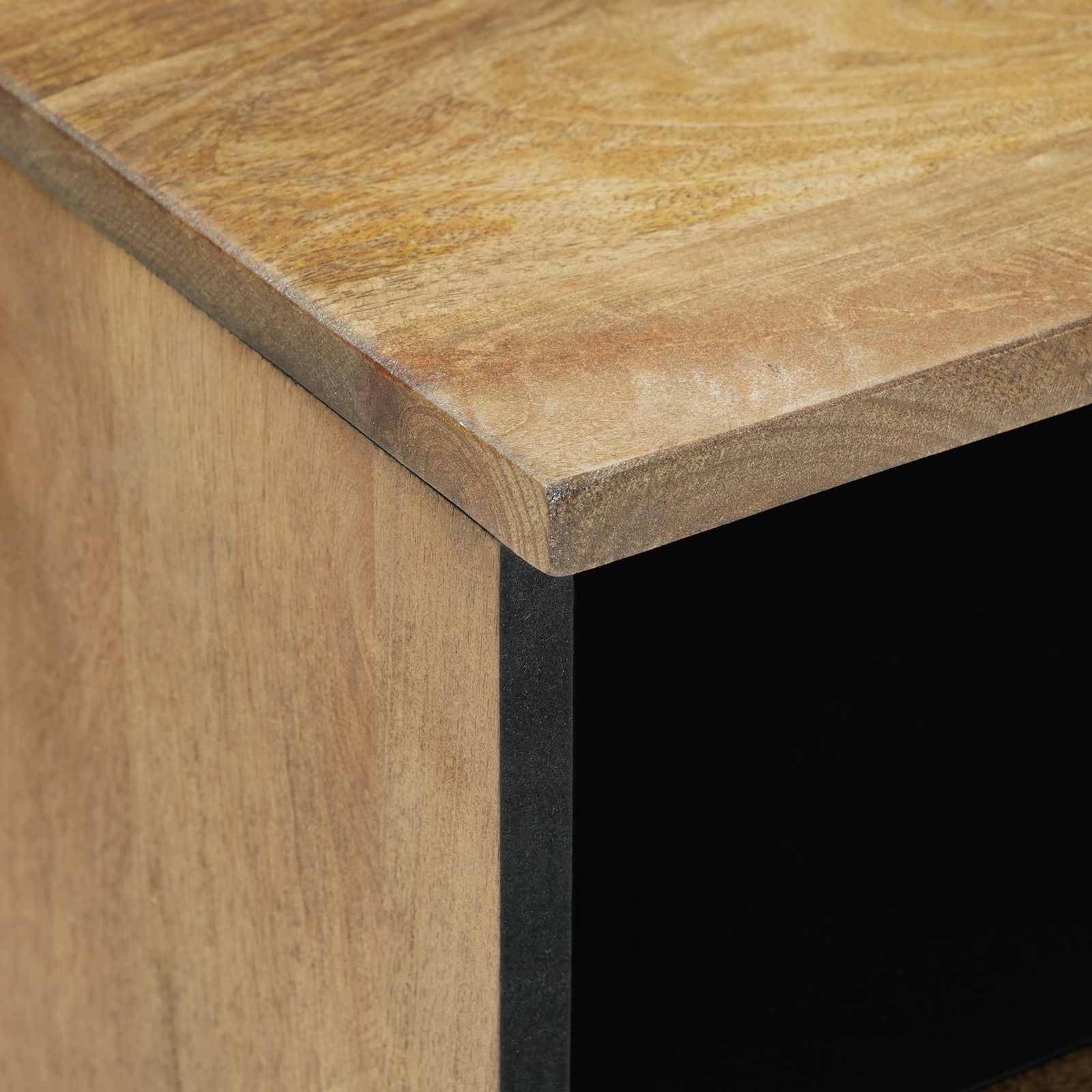 vidaXL Bed kast met lade Wit 40 x 33 x 46 cm Massief Mango Hout