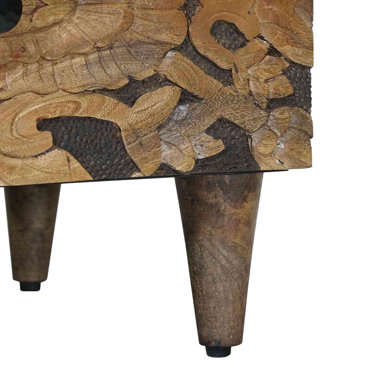 vidaXL Bed kast met lade Wit 40 x 33 x 46 cm Massief Mango Hout