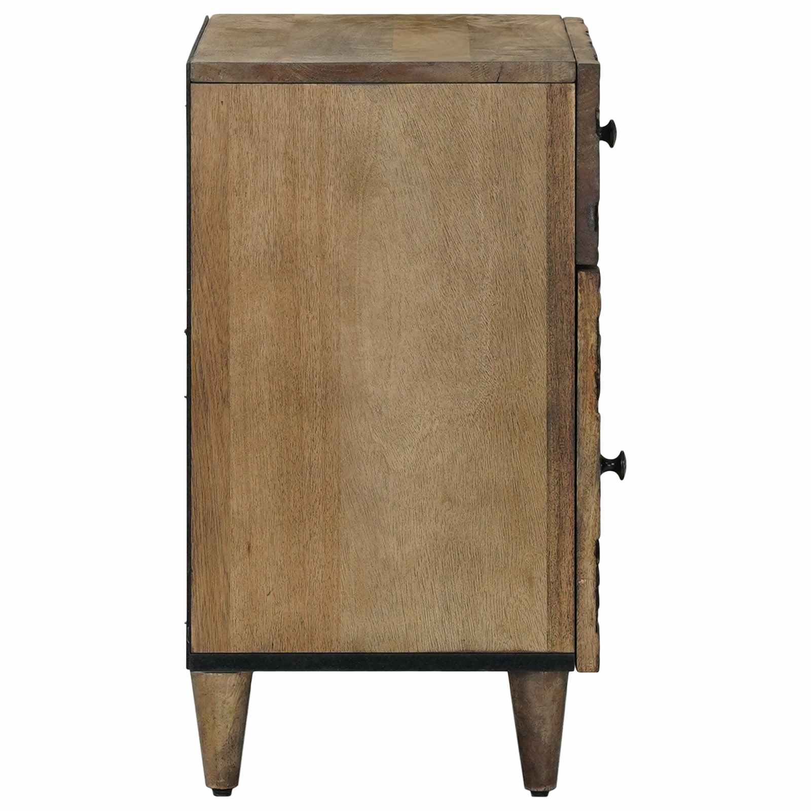 vidaXL Bed kast met lade Wit 50 x 33 x 60 cm Massief Mango Hout