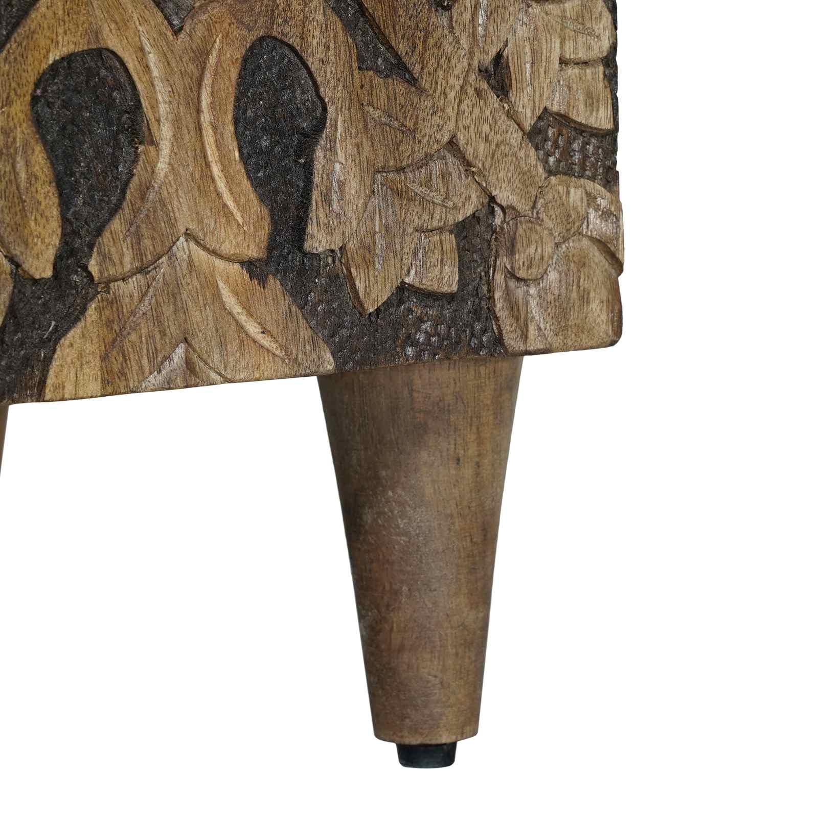 vidaXL Bed kast met lade Wit 50 x 33 x 60 cm Massief Mango Hout