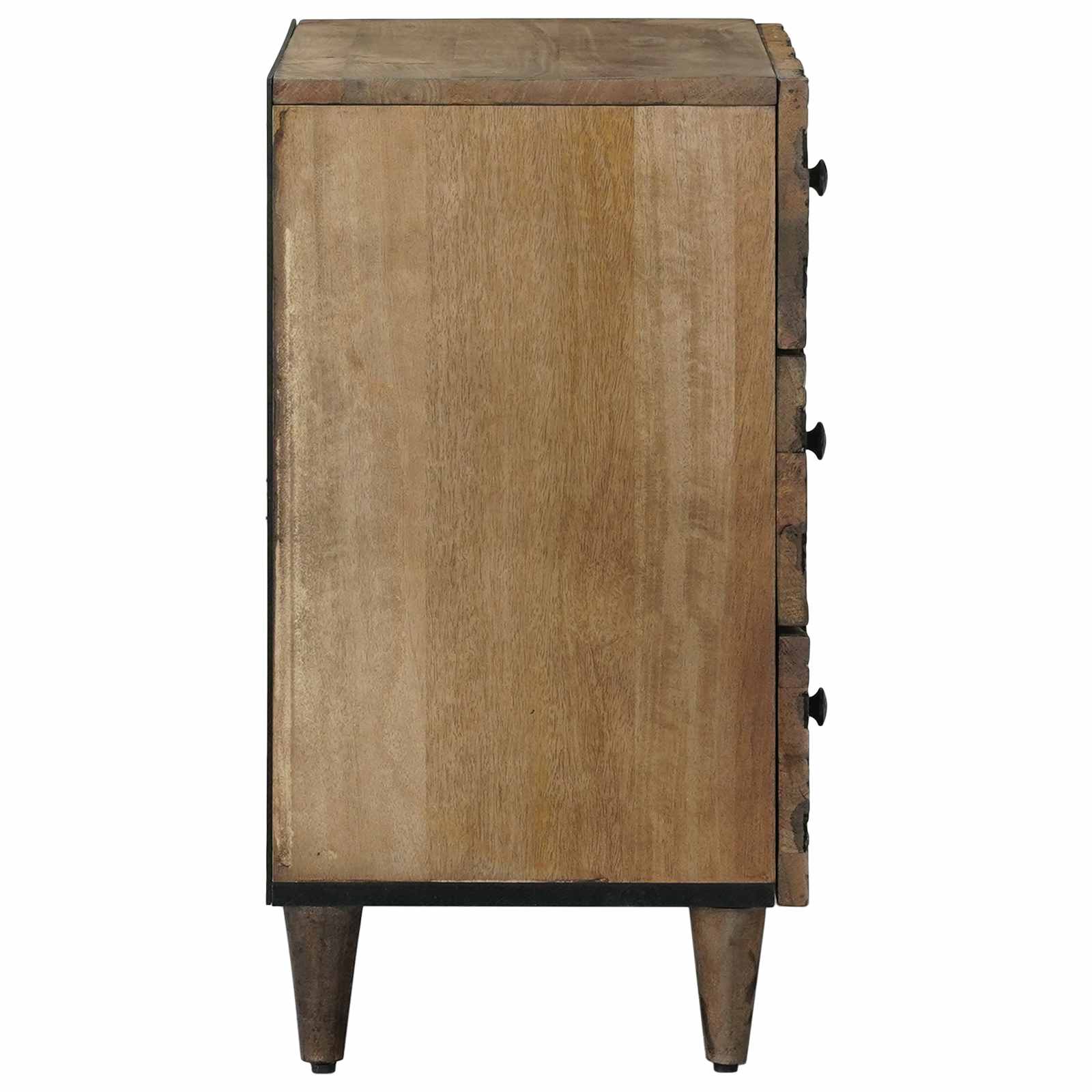 vidaXL Bed kast met lade Wit 50 x 33 x 60 cm Massief Mango Hout