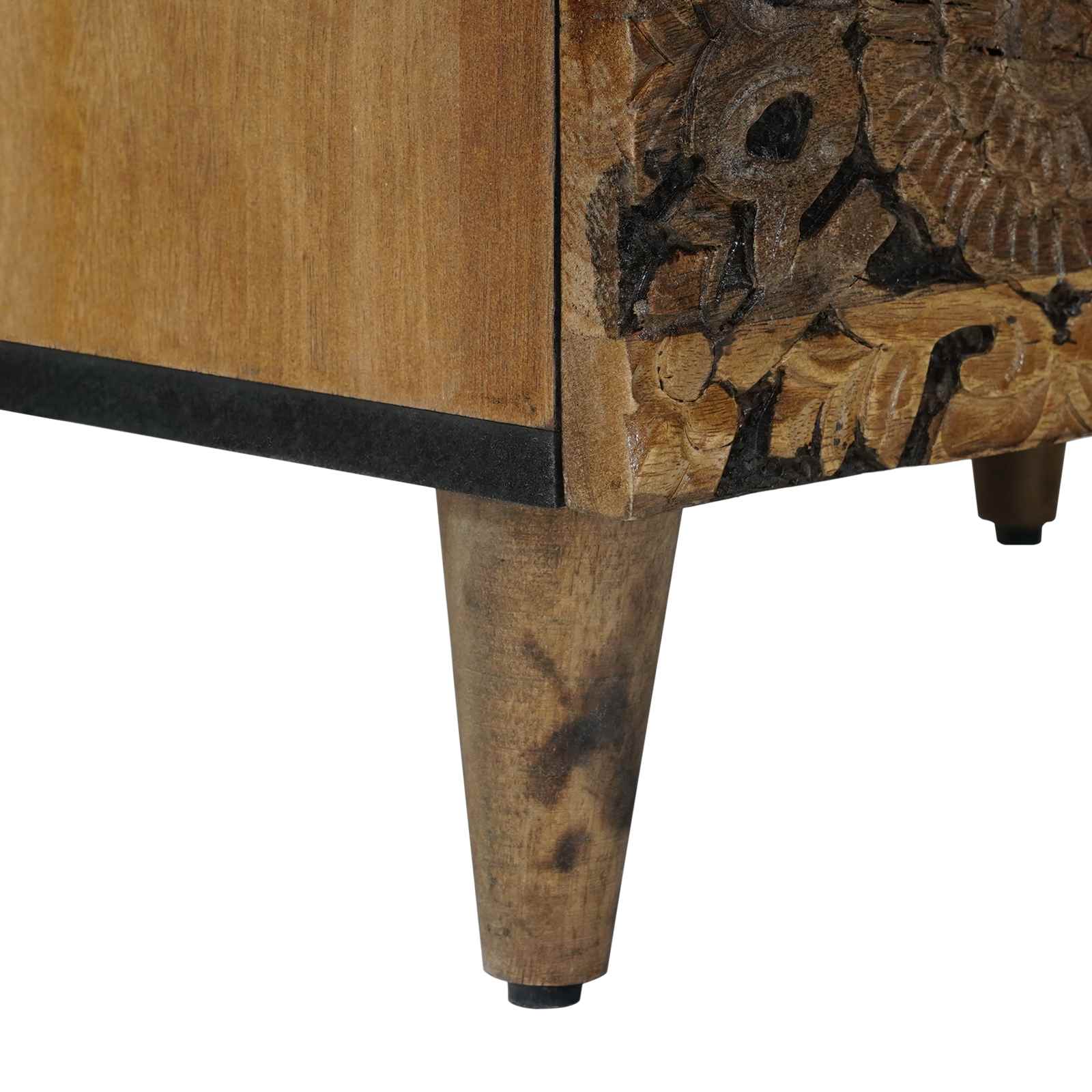 vidaXL Bed kast met lade Wit 50 x 33 x 60 cm Massief Mango Hout