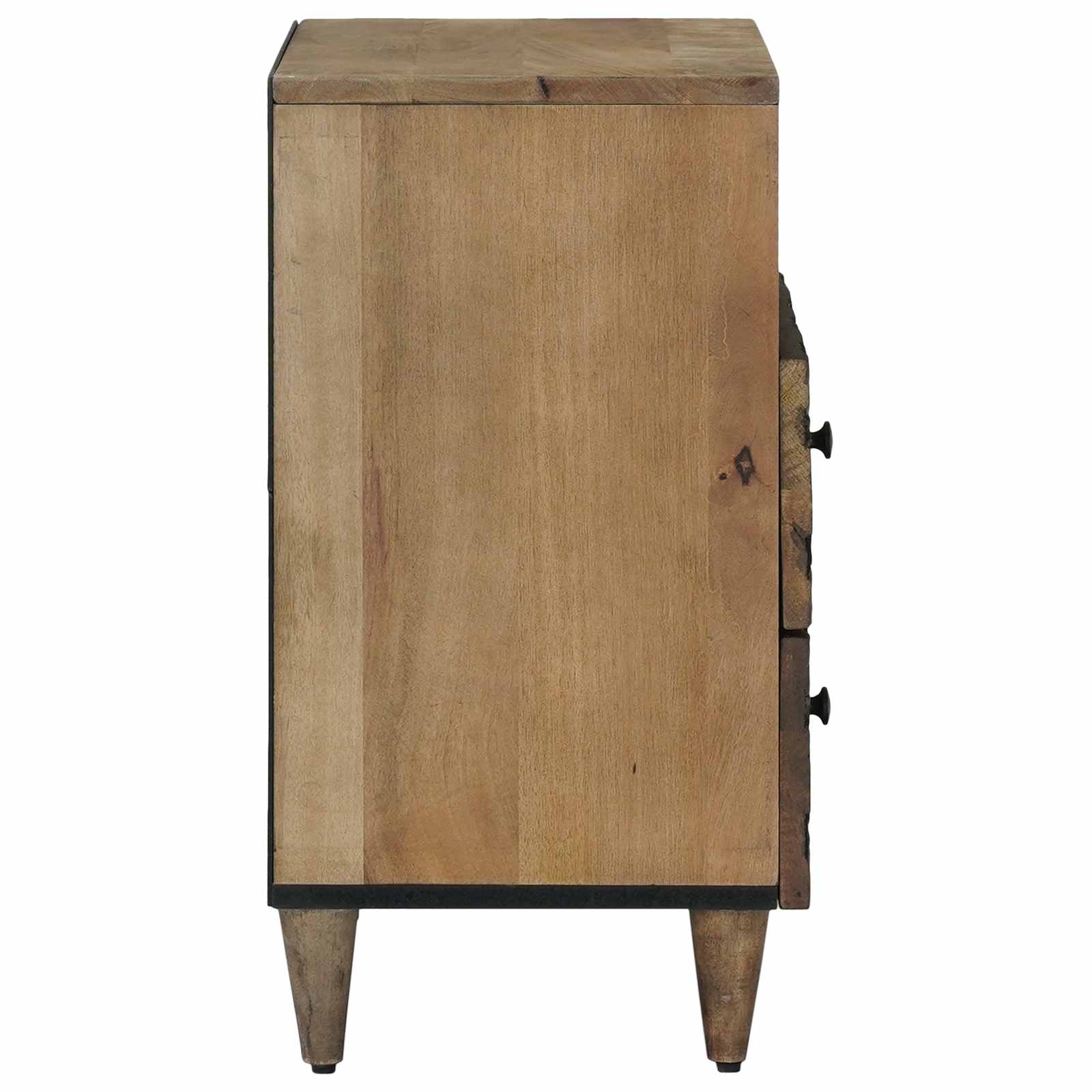 vidaXL Bed kast met lade Wit 50 x 33 x 60 cm Massief Mango Hout