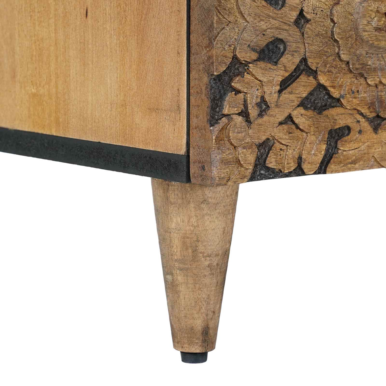 vidaXL Bed kast met lade Wit 50 x 33 x 60 cm Massief Mango Hout