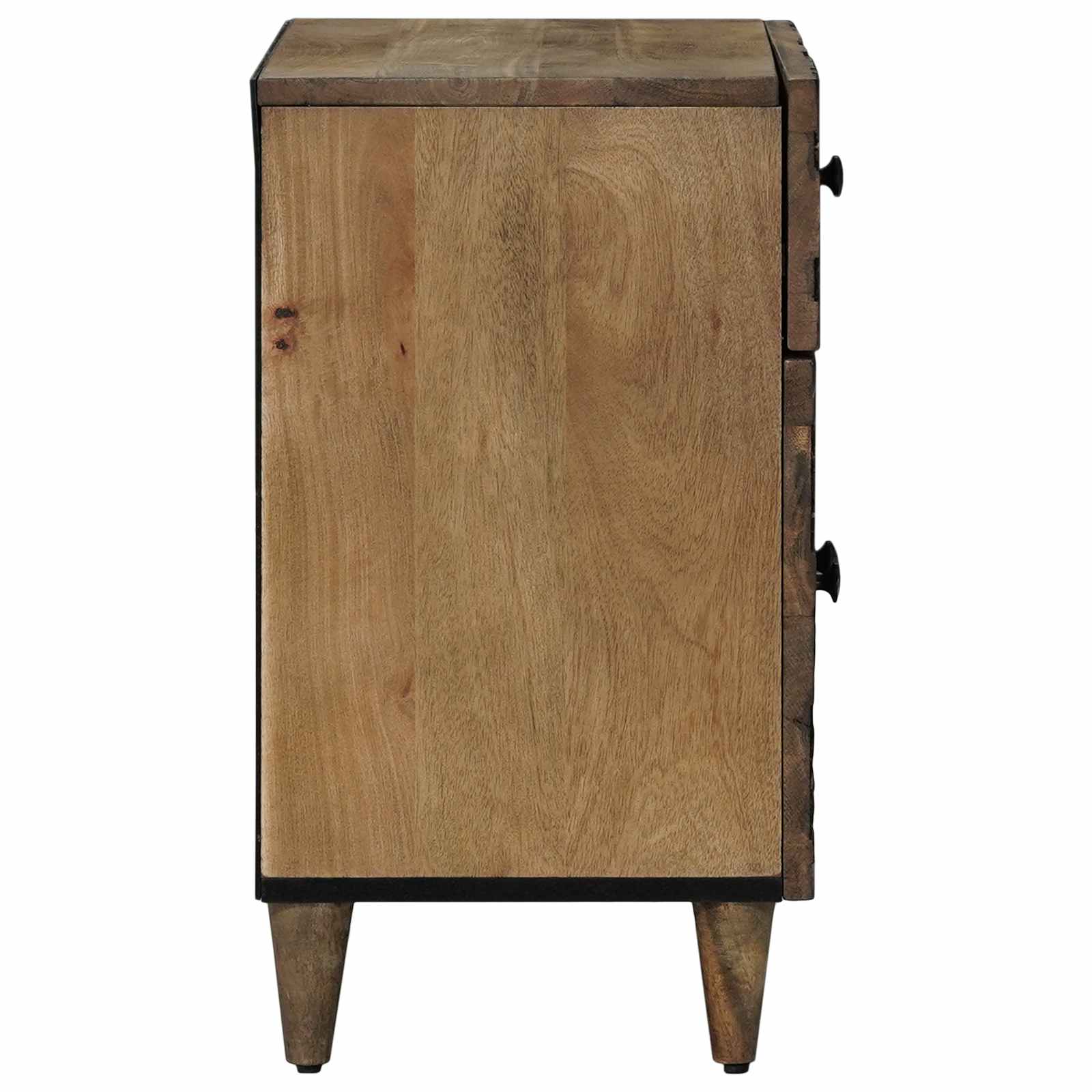 vidaXL Bed kast met lade Wit 50 x 33 x 60 cm Massief Mango Hout