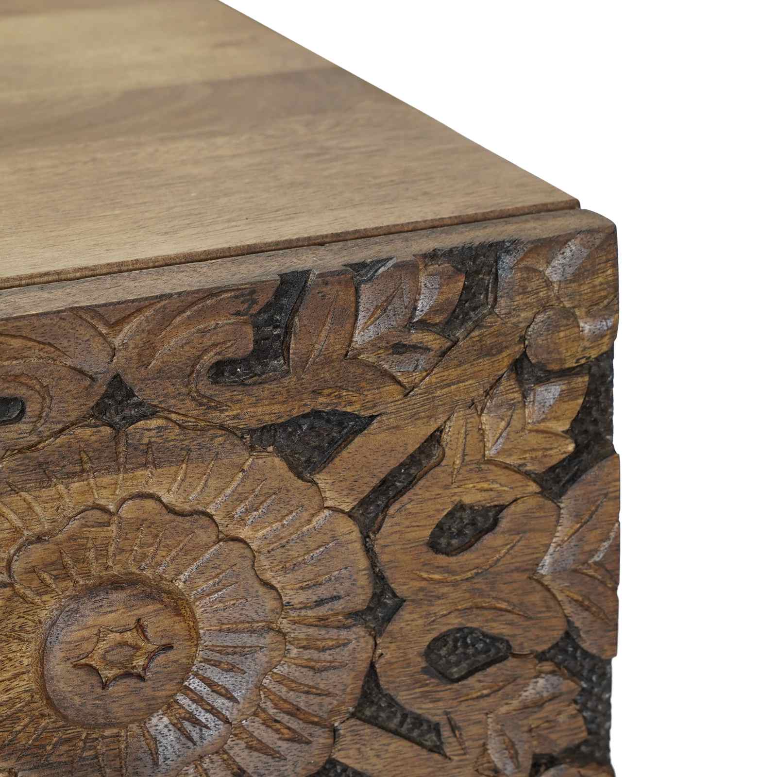 vidaXL Bed kast met lade Wit 50 x 33 x 60 cm Massief Mango Hout
