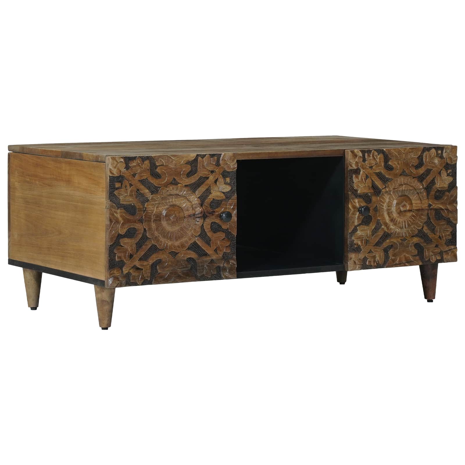 vidaXL Salontafel Wit 100 x 54 x 40 cm Massief Mango Hout