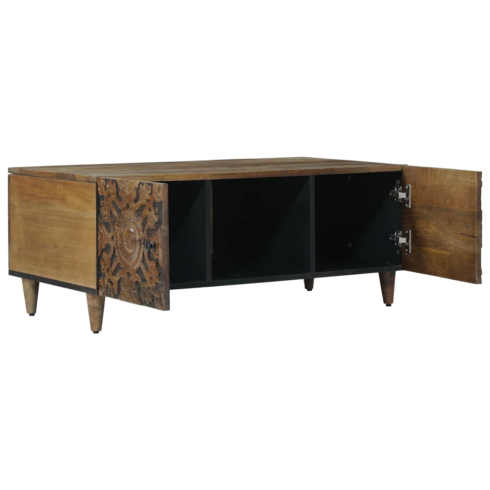 vidaXL Salontafel Wit 100 x 54 x 40 cm Massief Mango Hout